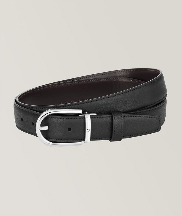 Reversible Horseshoe Buckle Leather Belt picture 1