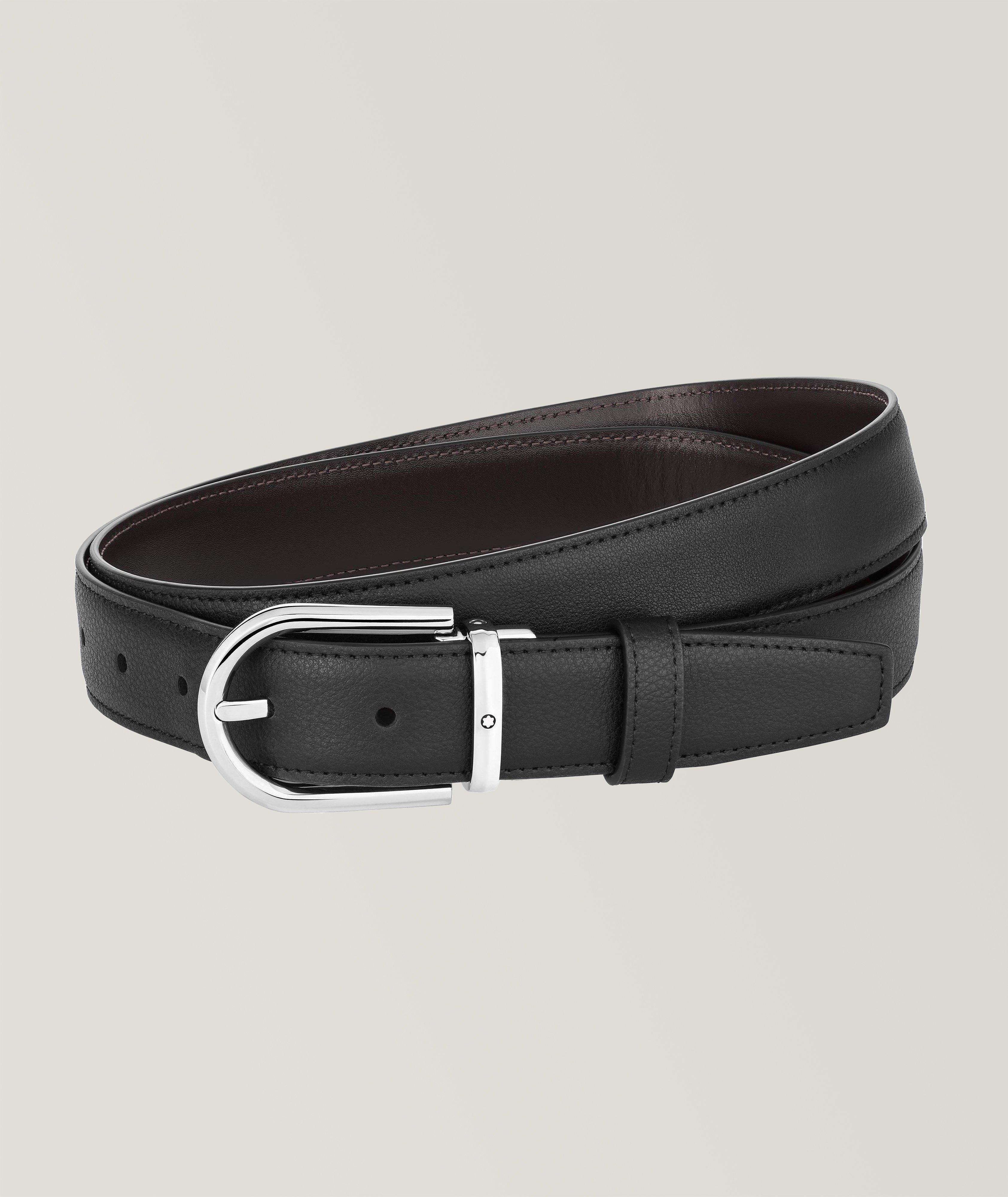 Reversible Horseshoe Buckle Leather Belt image 0