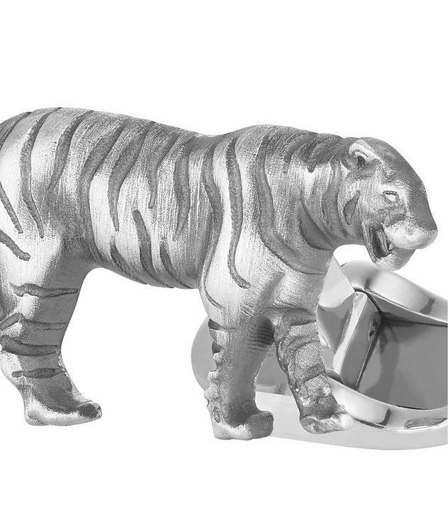 Tiger Zodiac Sign Silver Cufflinks picture 2