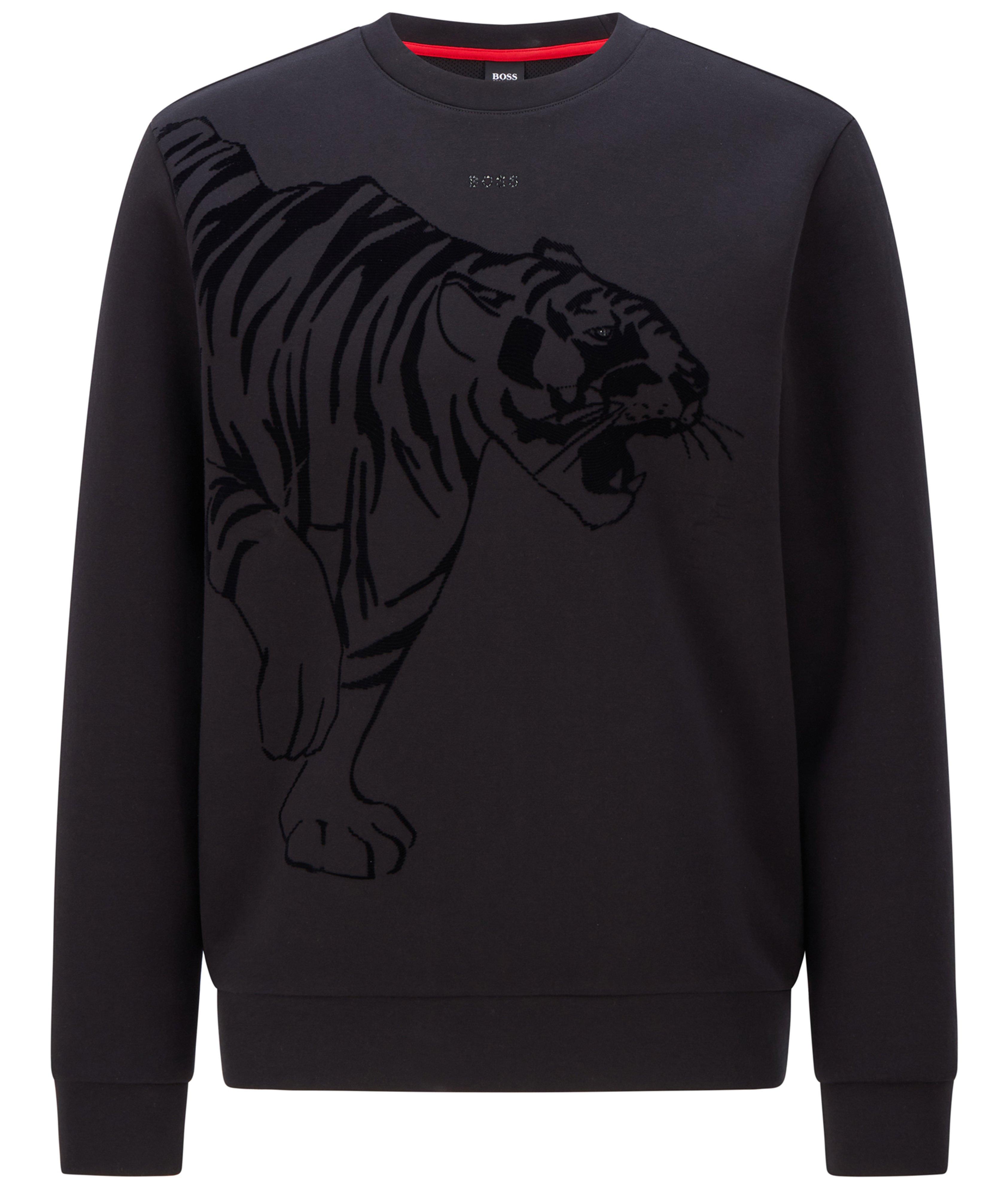 Rhinestone Tiger Cotton-Blend Sweatshirt image 0