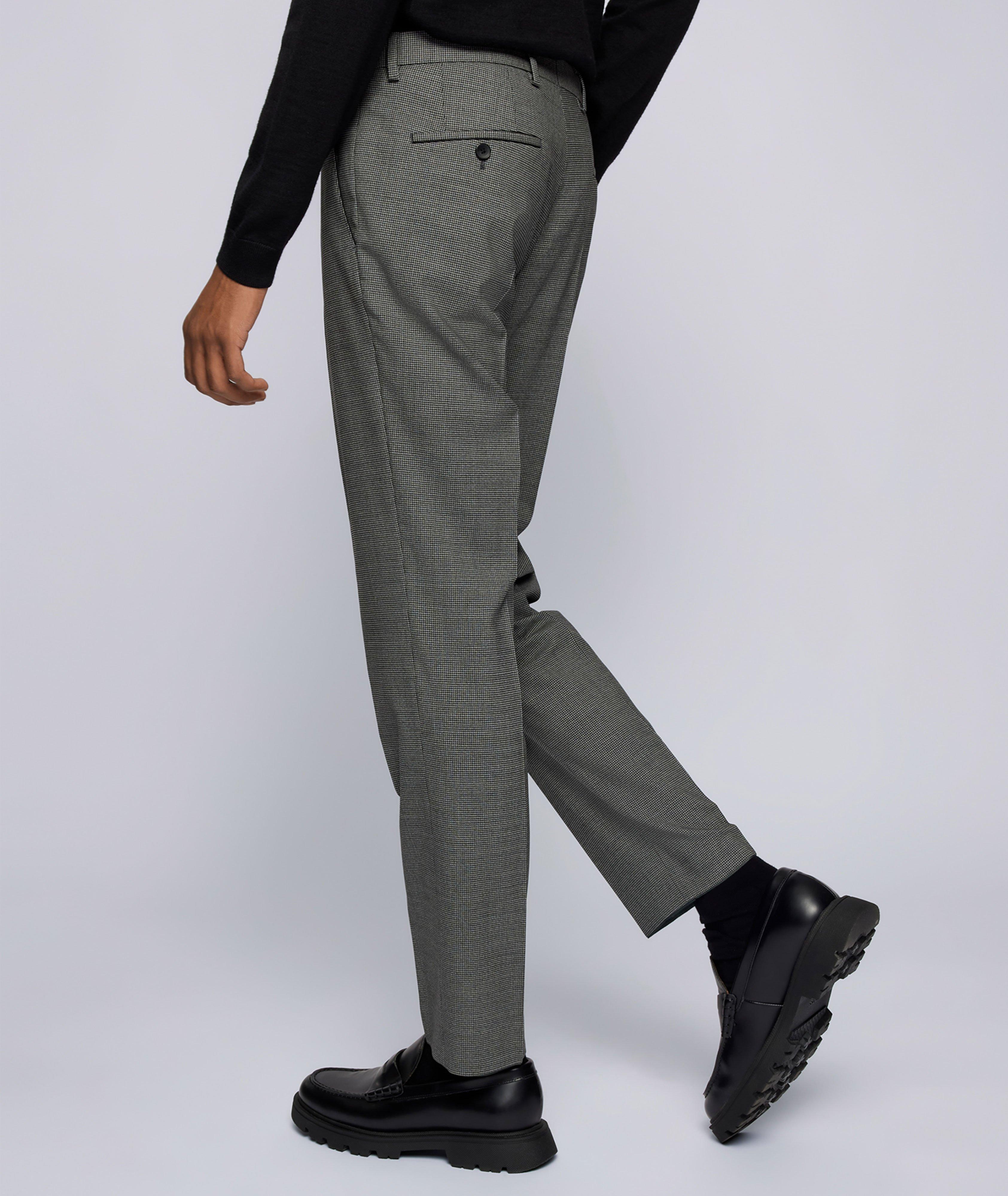 Pantalon habillé en lainage à motif de chevrons de coupe amincie image 2