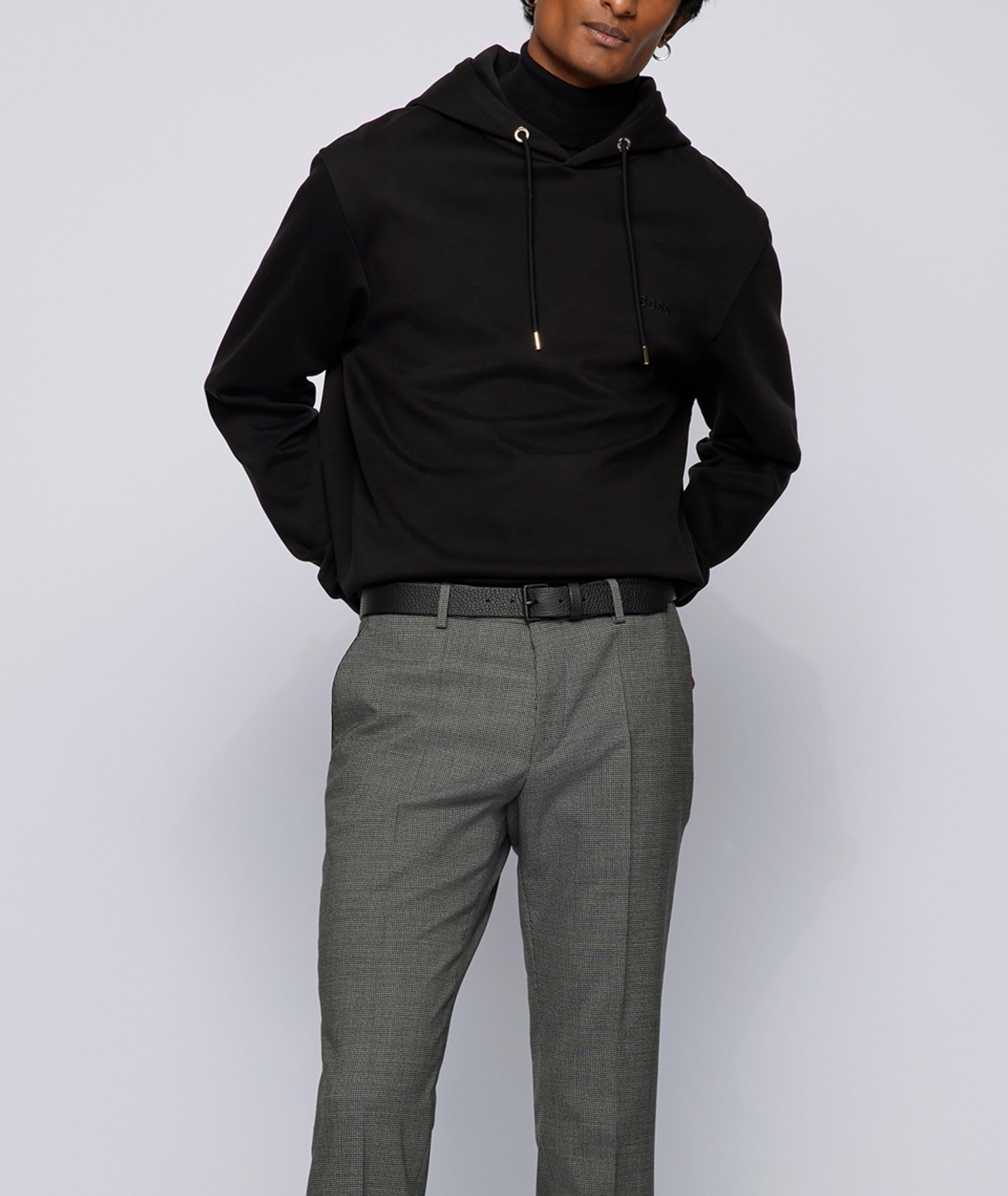 Pantalon habillé en lainage à motif de chevrons de coupe amincie image 5