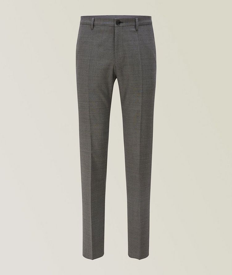 Slim Fit Herringbone Wool-Blend Dress Pants image 0