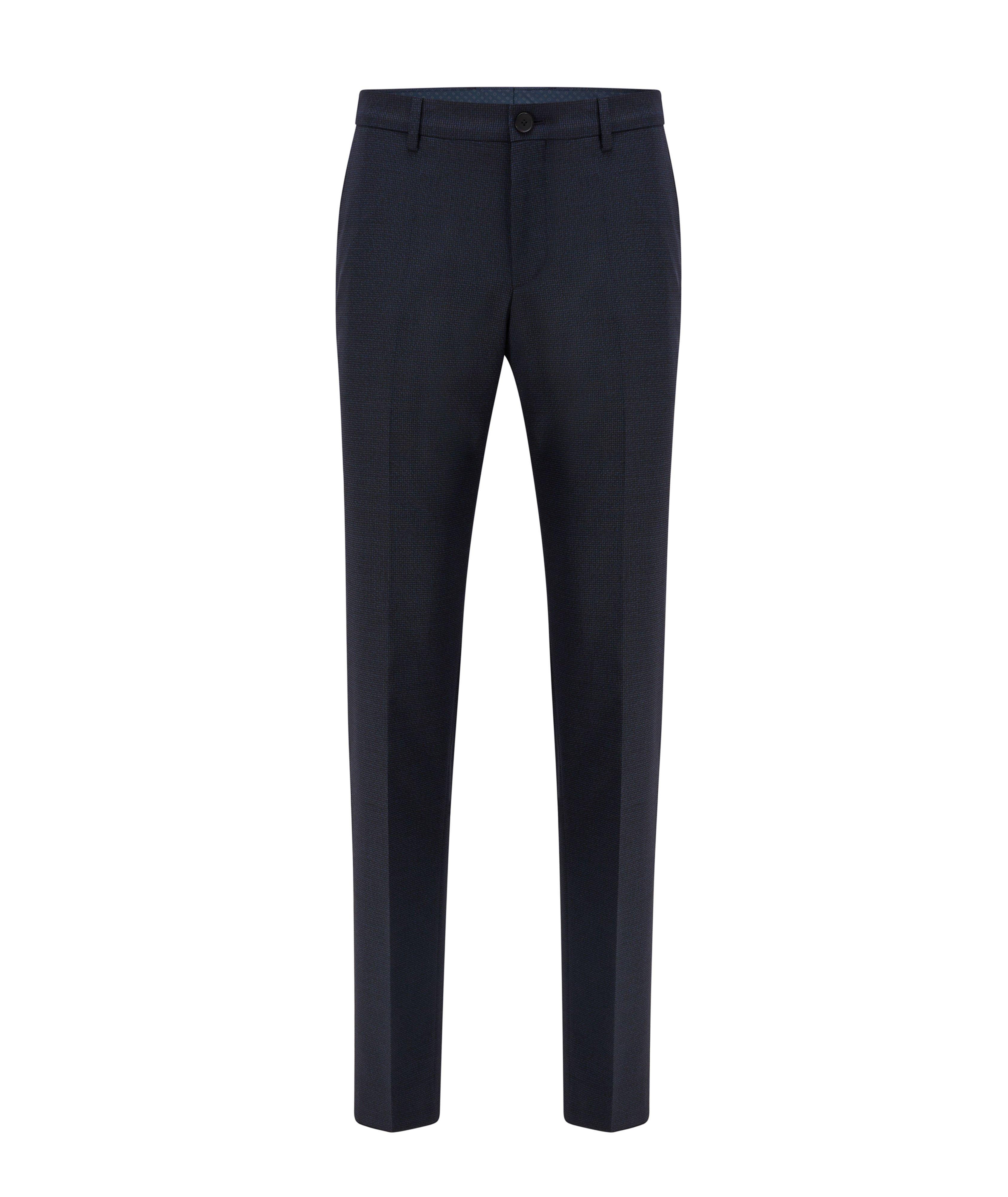 Slim Fit Herringbone Wool-Blend Dress Pants image 0