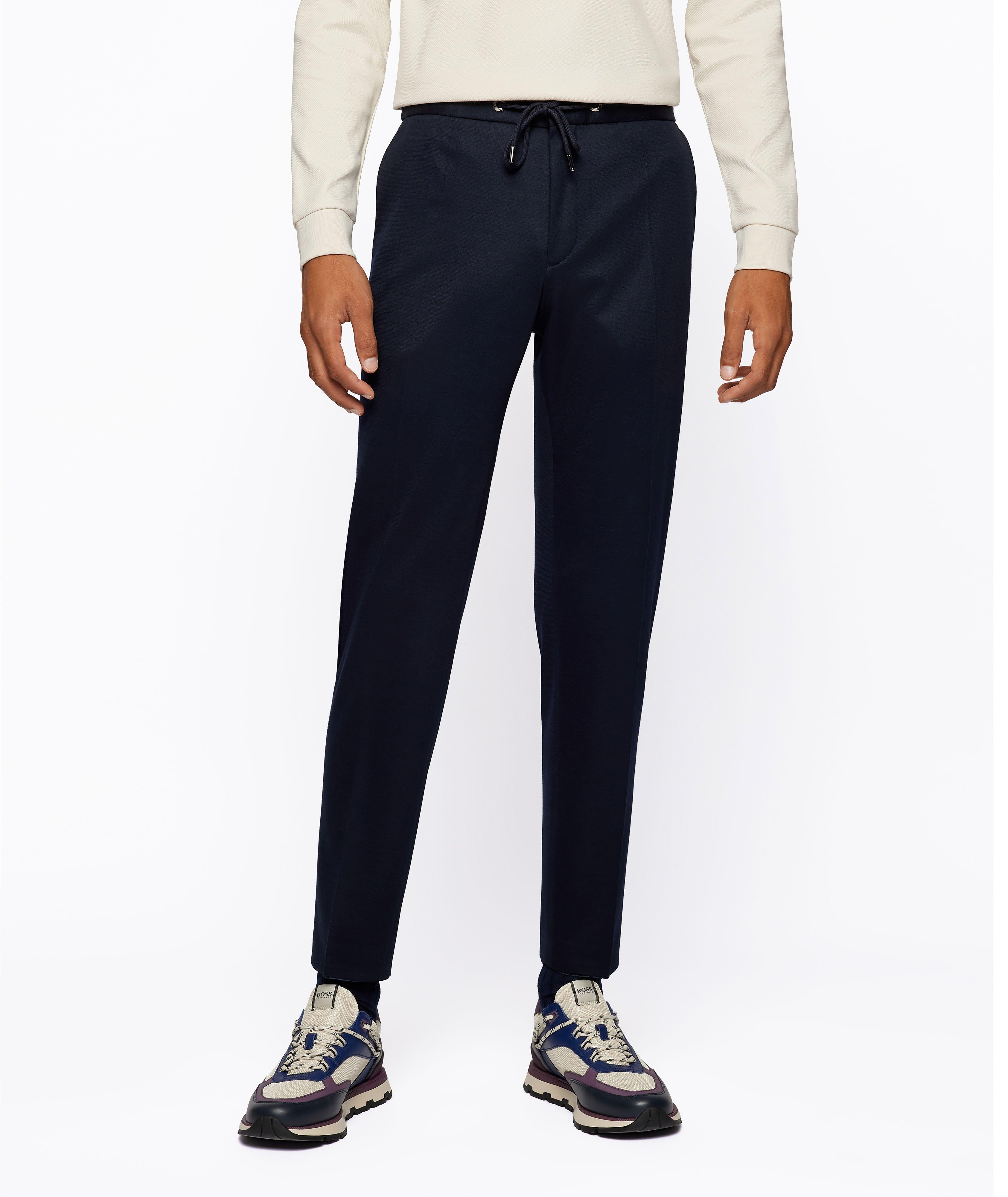 Slim Fit Melange Stretch Jersey Pants image 1
