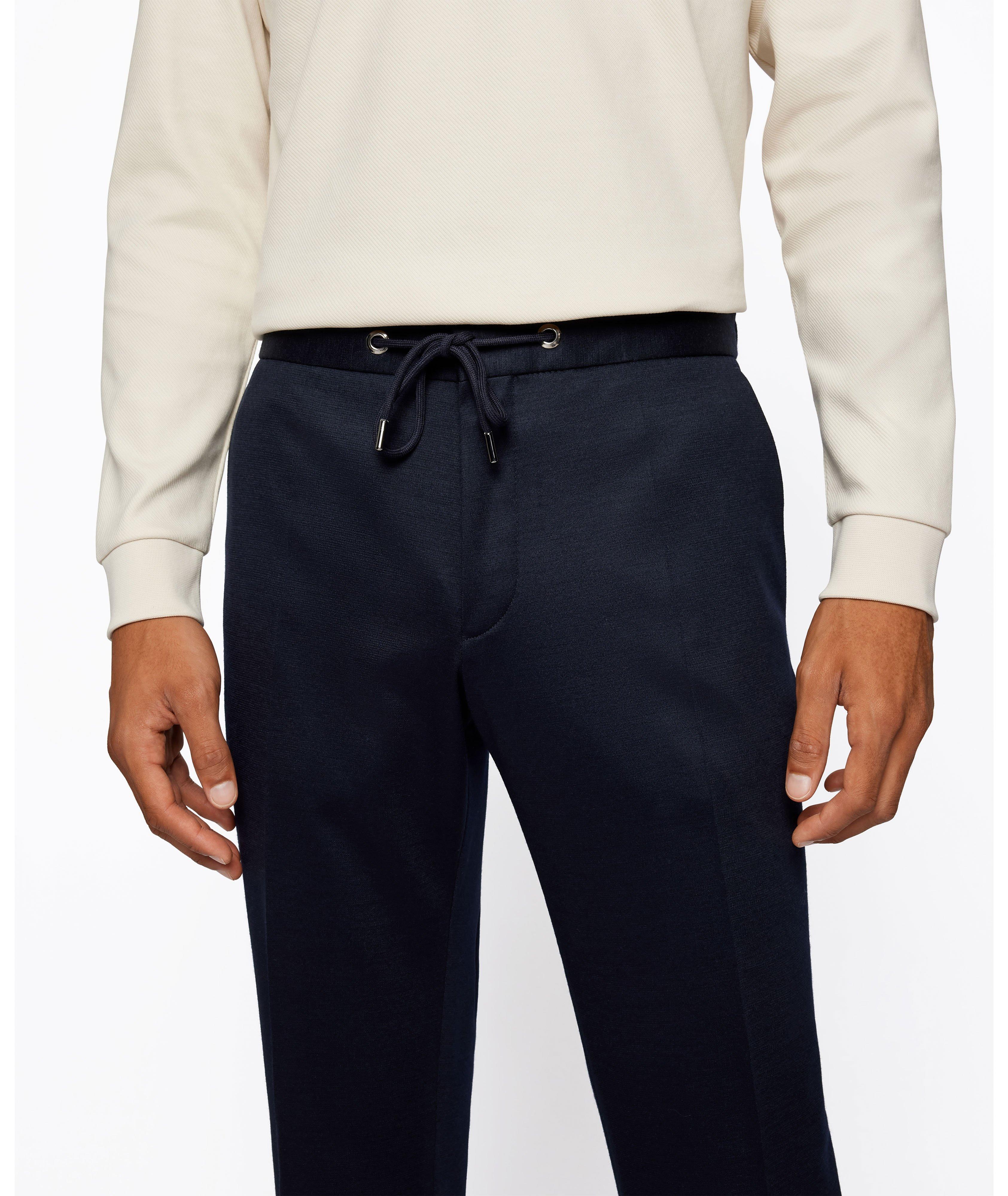 Slim Fit Melange Stretch Jersey Pants image 3