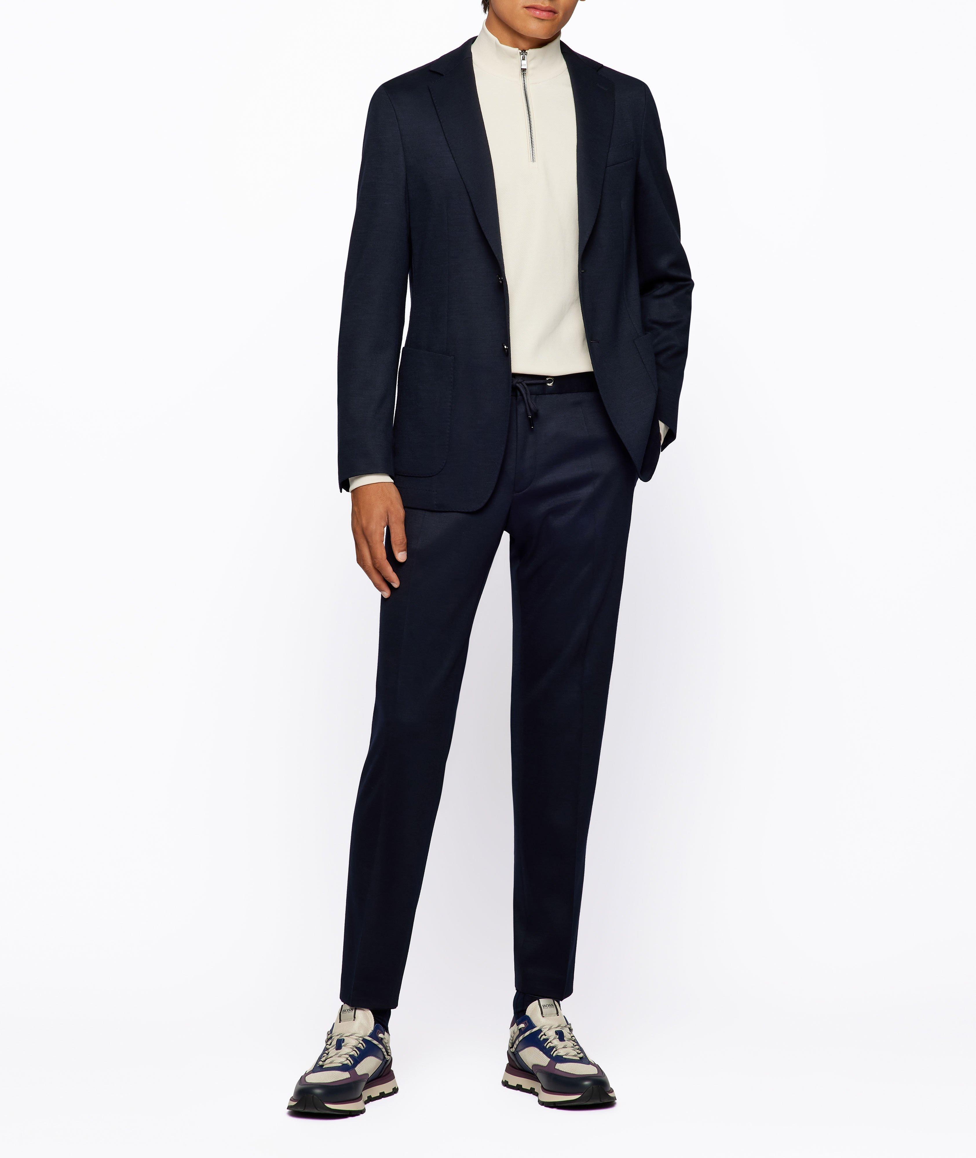 Slim Fit Melange Stretch Jersey Pants image 4