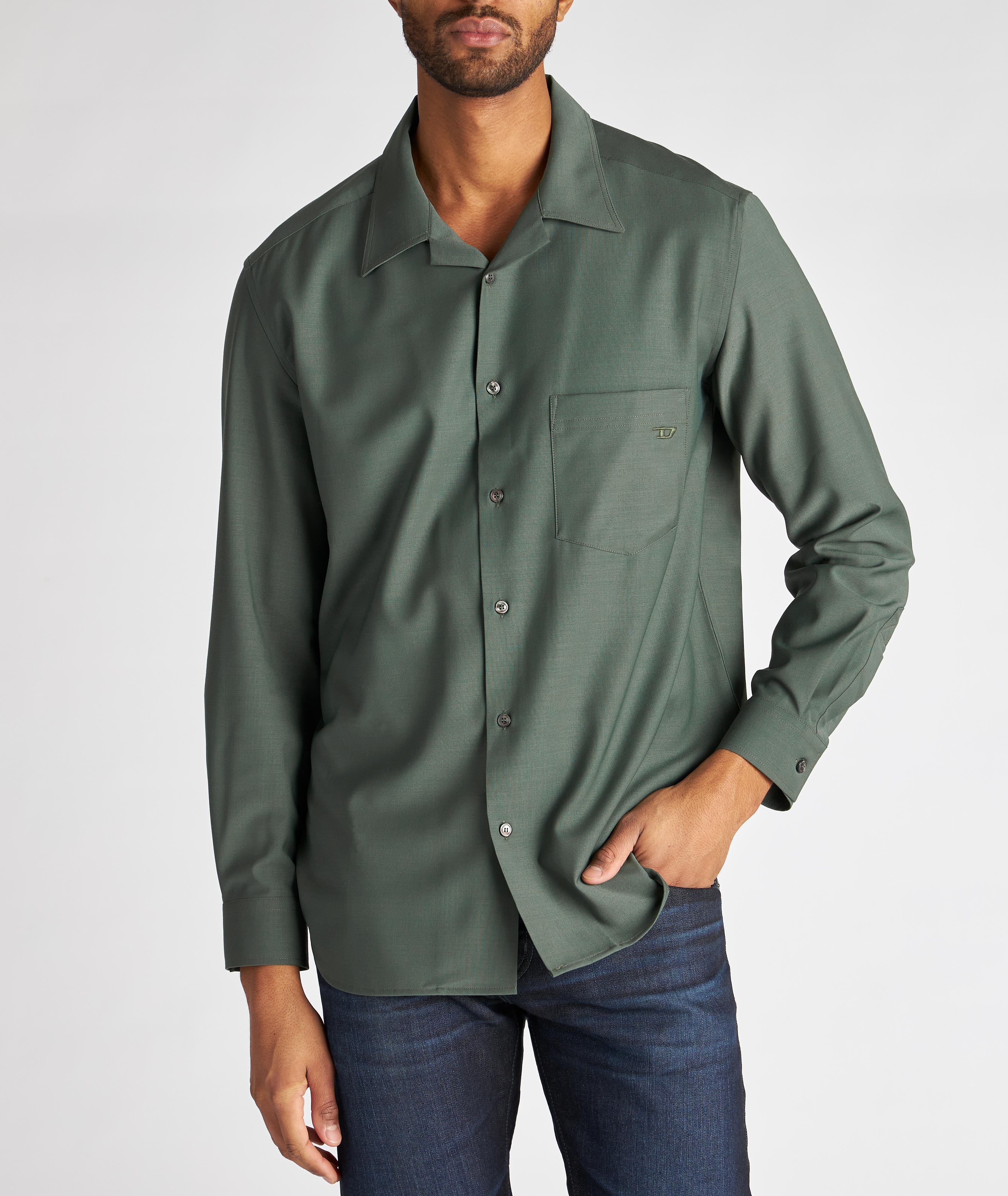 S-Wooly Chest Pocket Wool-Blend Shirt image 1