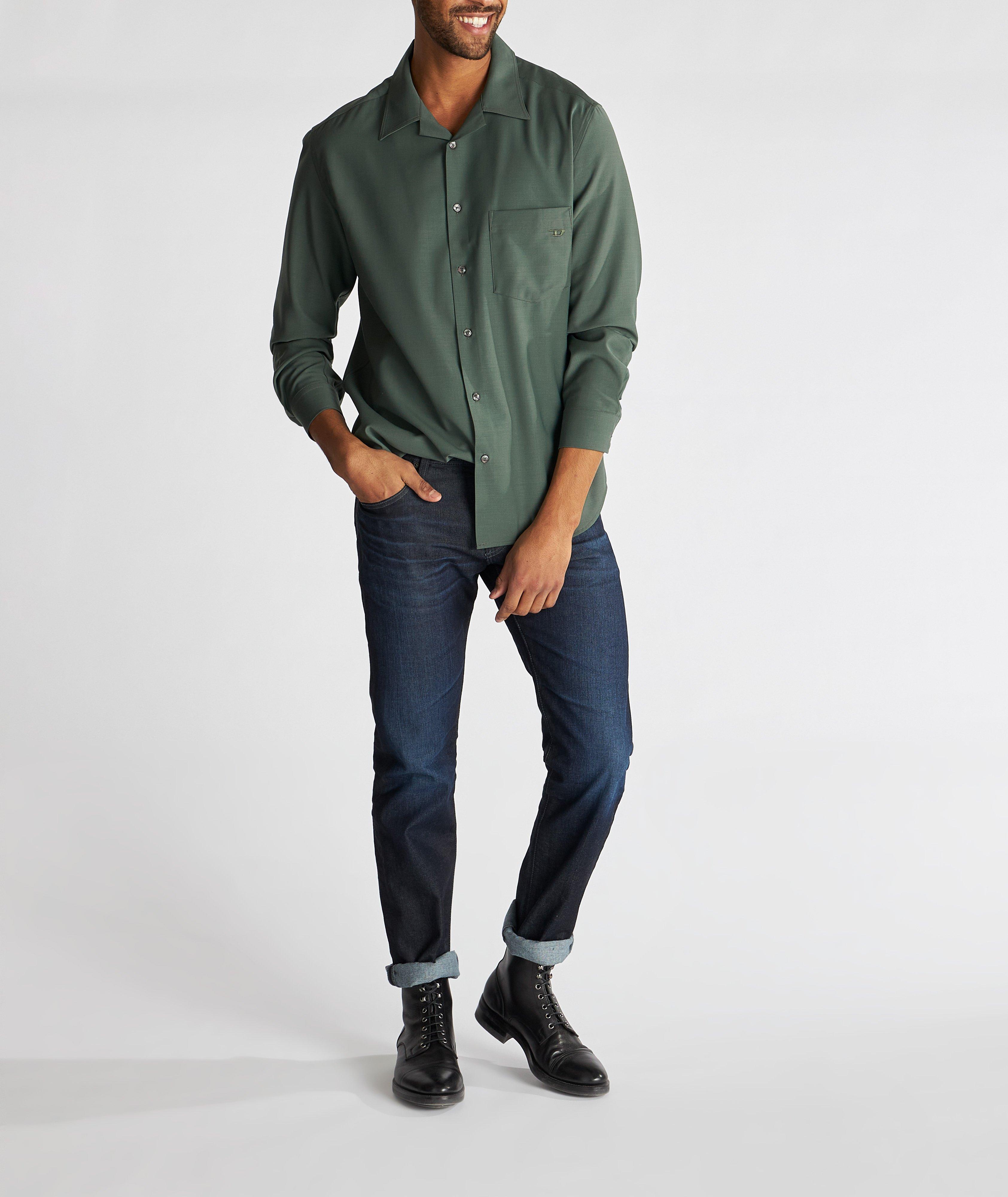 S-Wooly Chest Pocket Wool-Blend Shirt image 3
