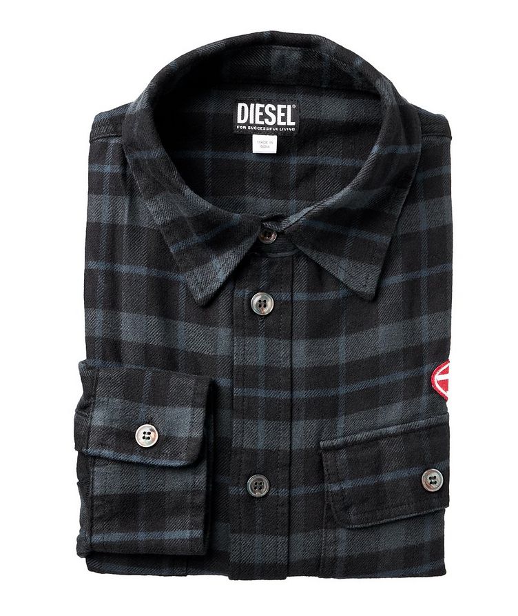 S-Cross Checked Cotton Flannel Shirt image 0