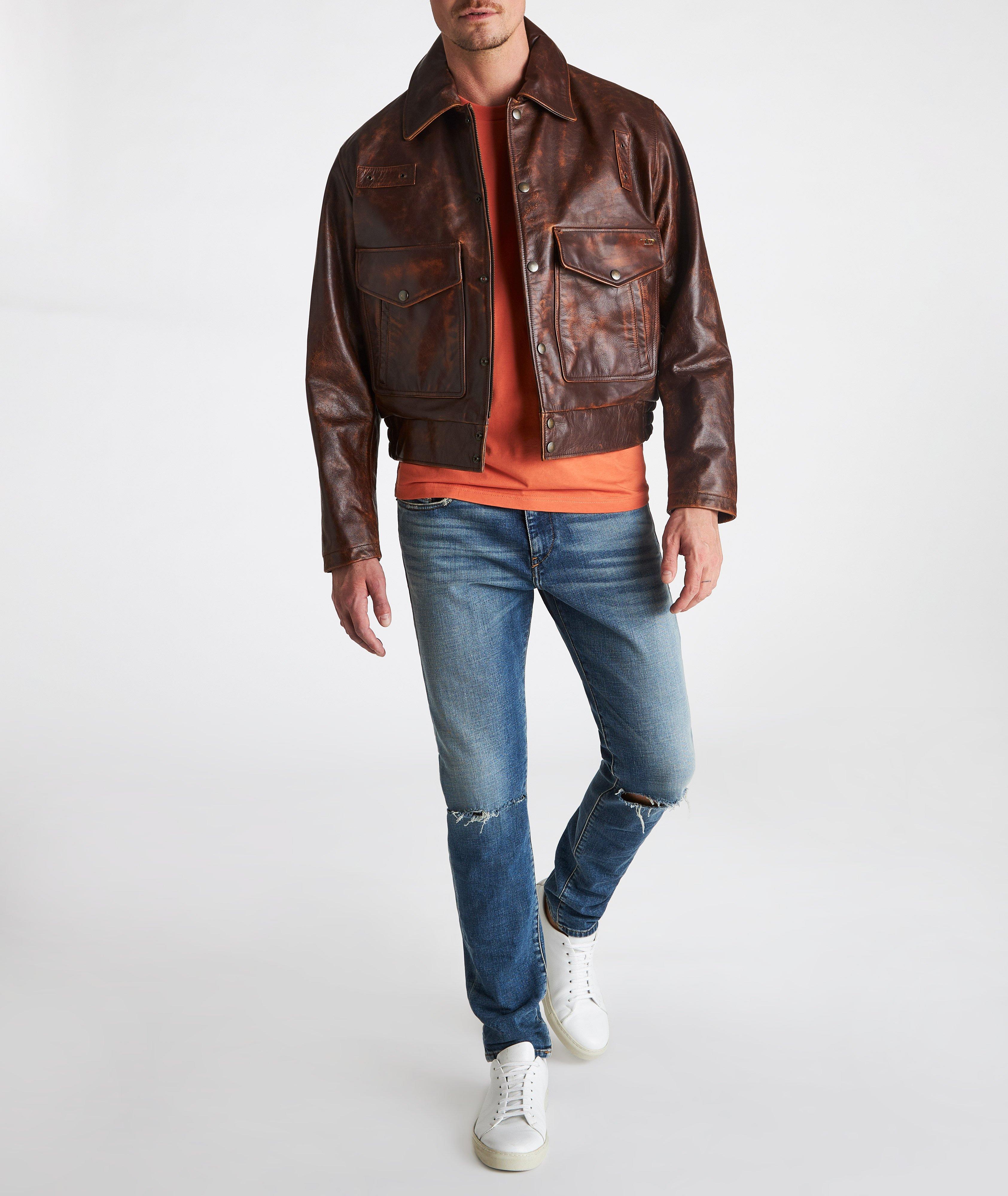 L-Muddy Leather Jacket image 1