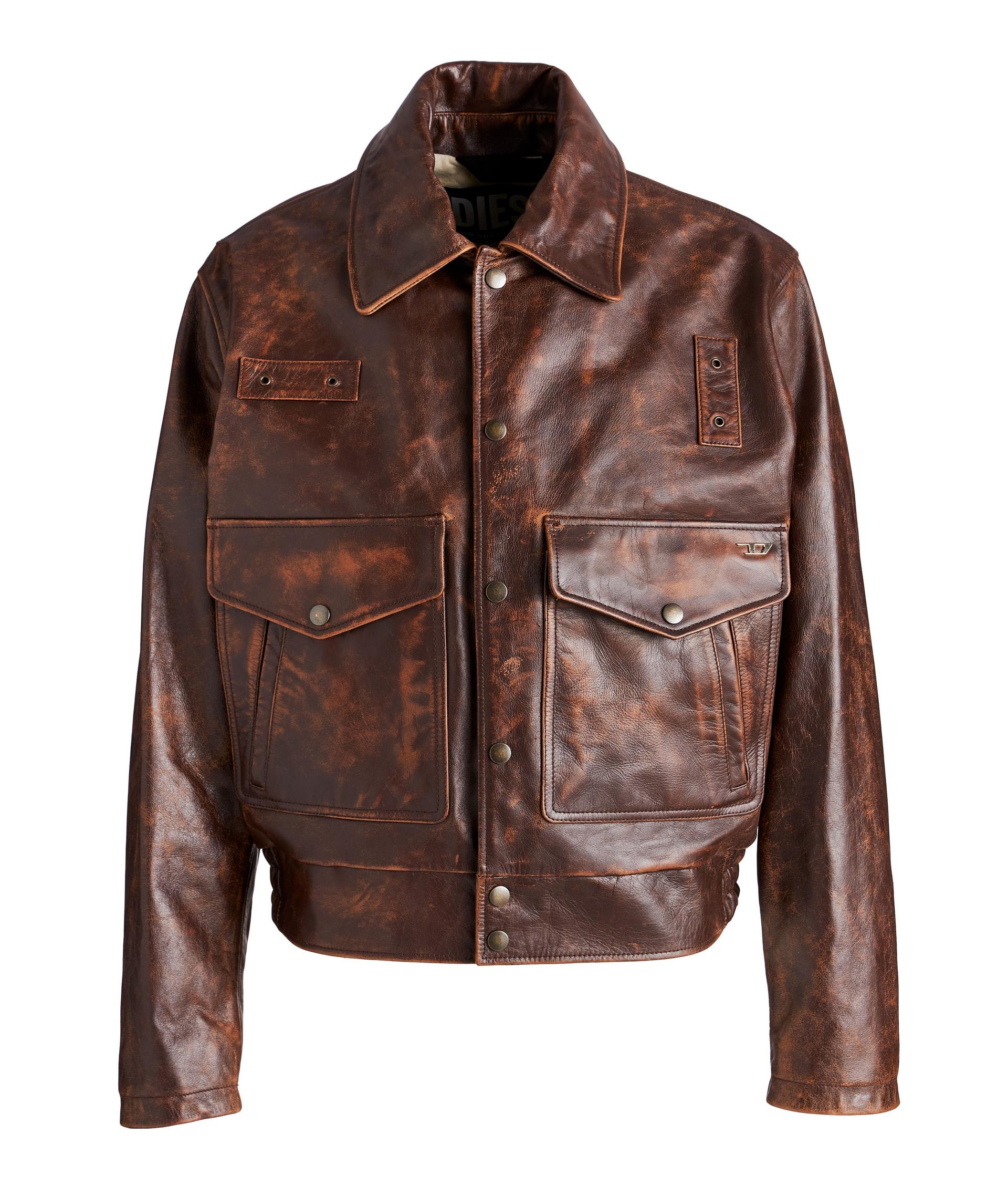 L-Muddy Leather Jacket image 0