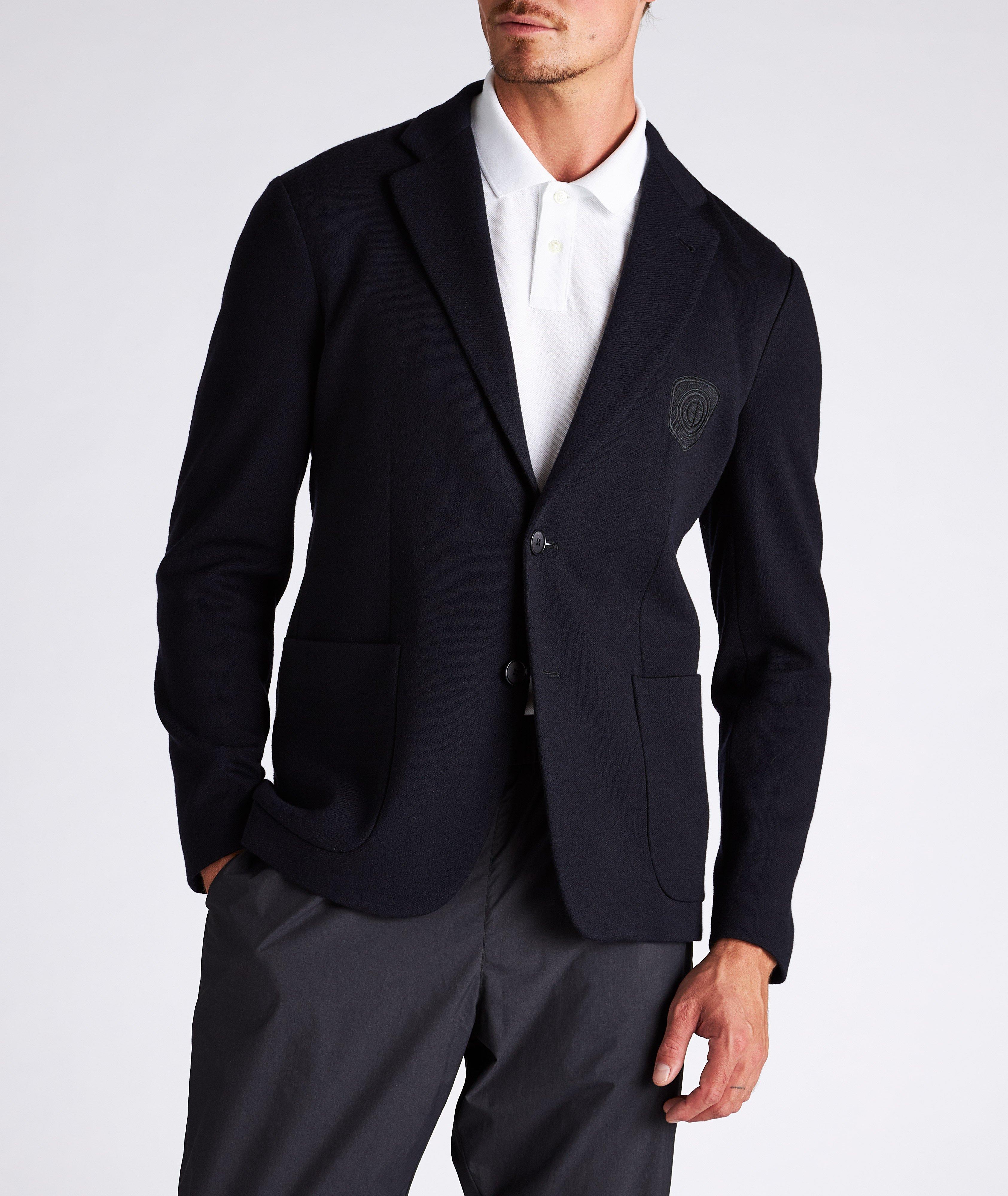 Emblem Logo Wool-Cashmere Sports Jacket image 1