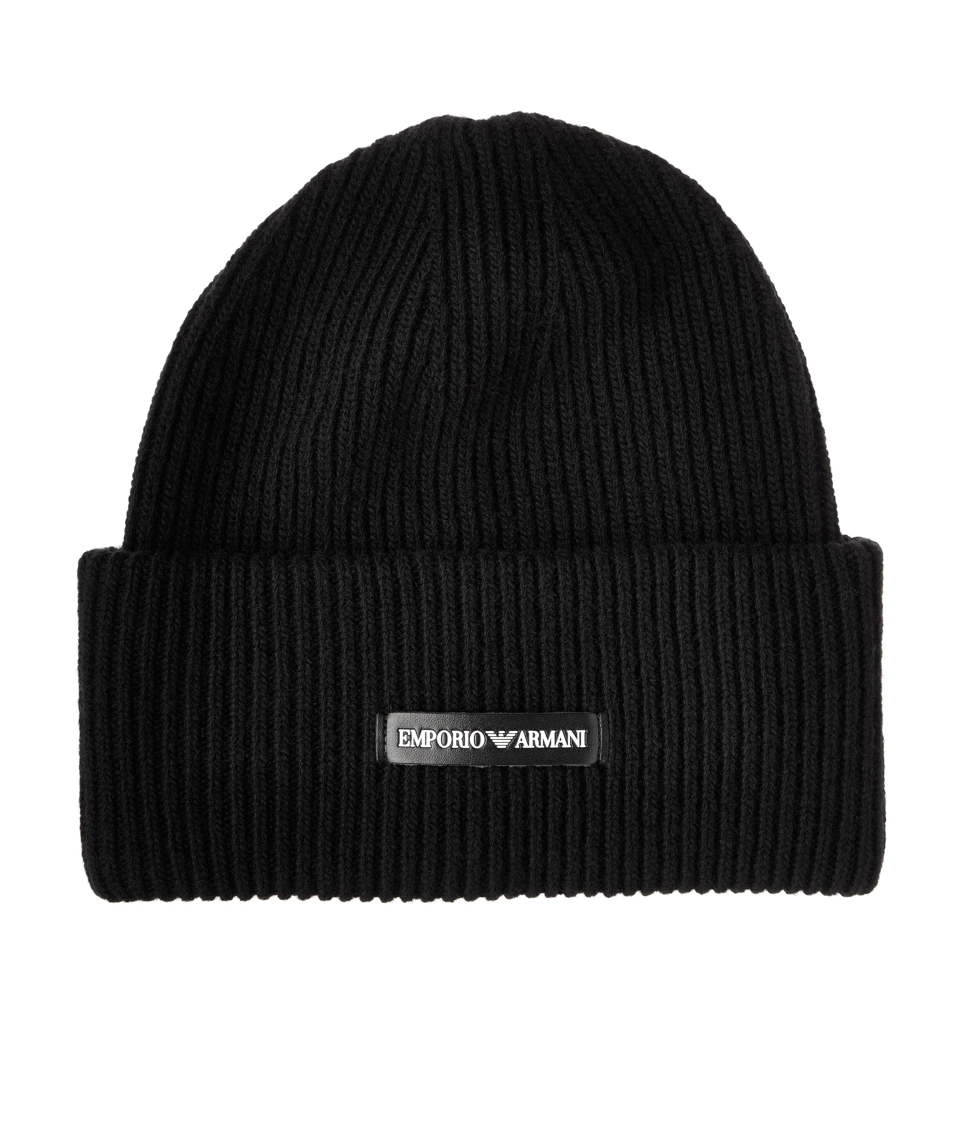 Logo Patch Ribbed Wool Beanie image 0