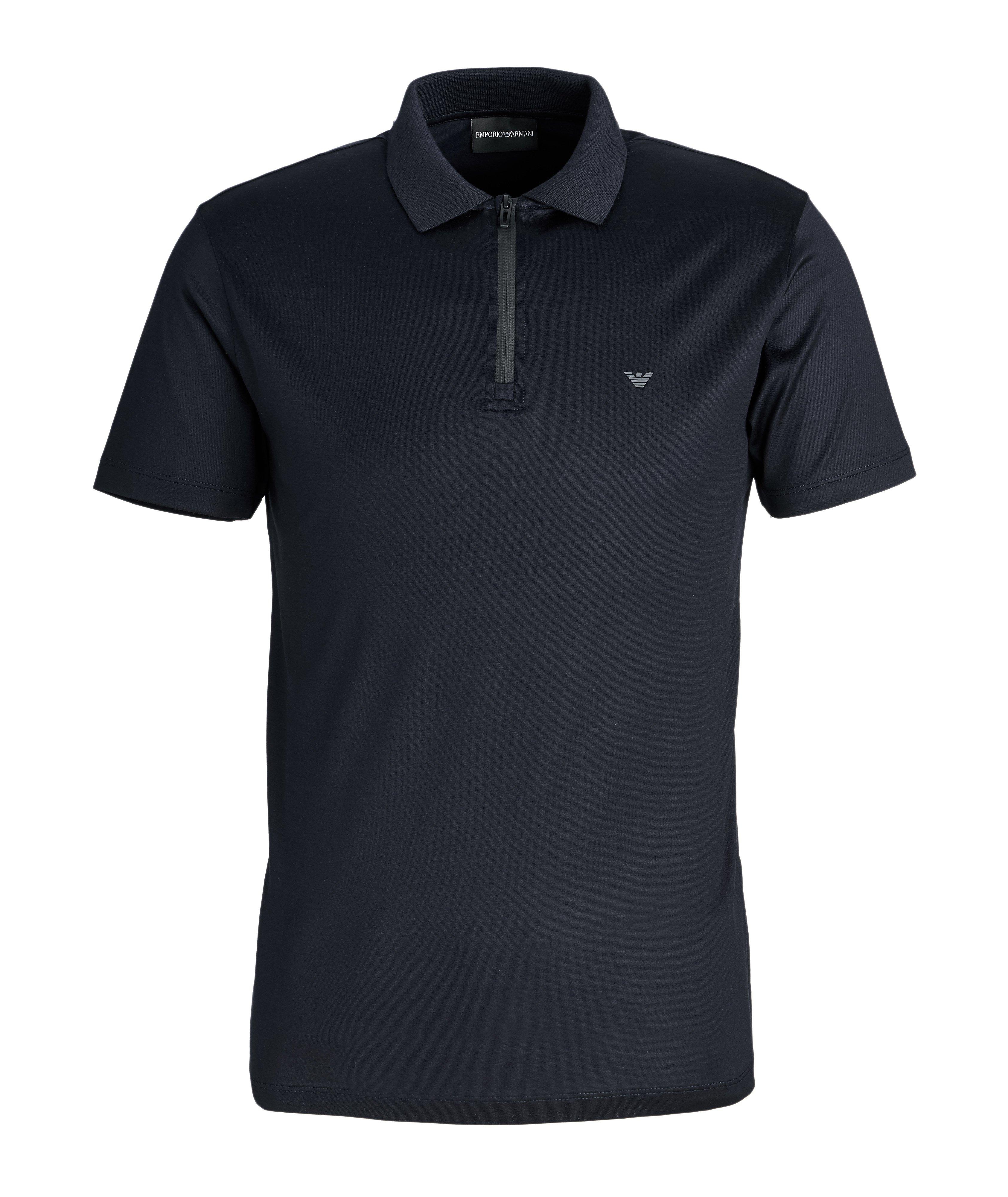 Half-Zip Lyocell-Cotton Polo  image 0