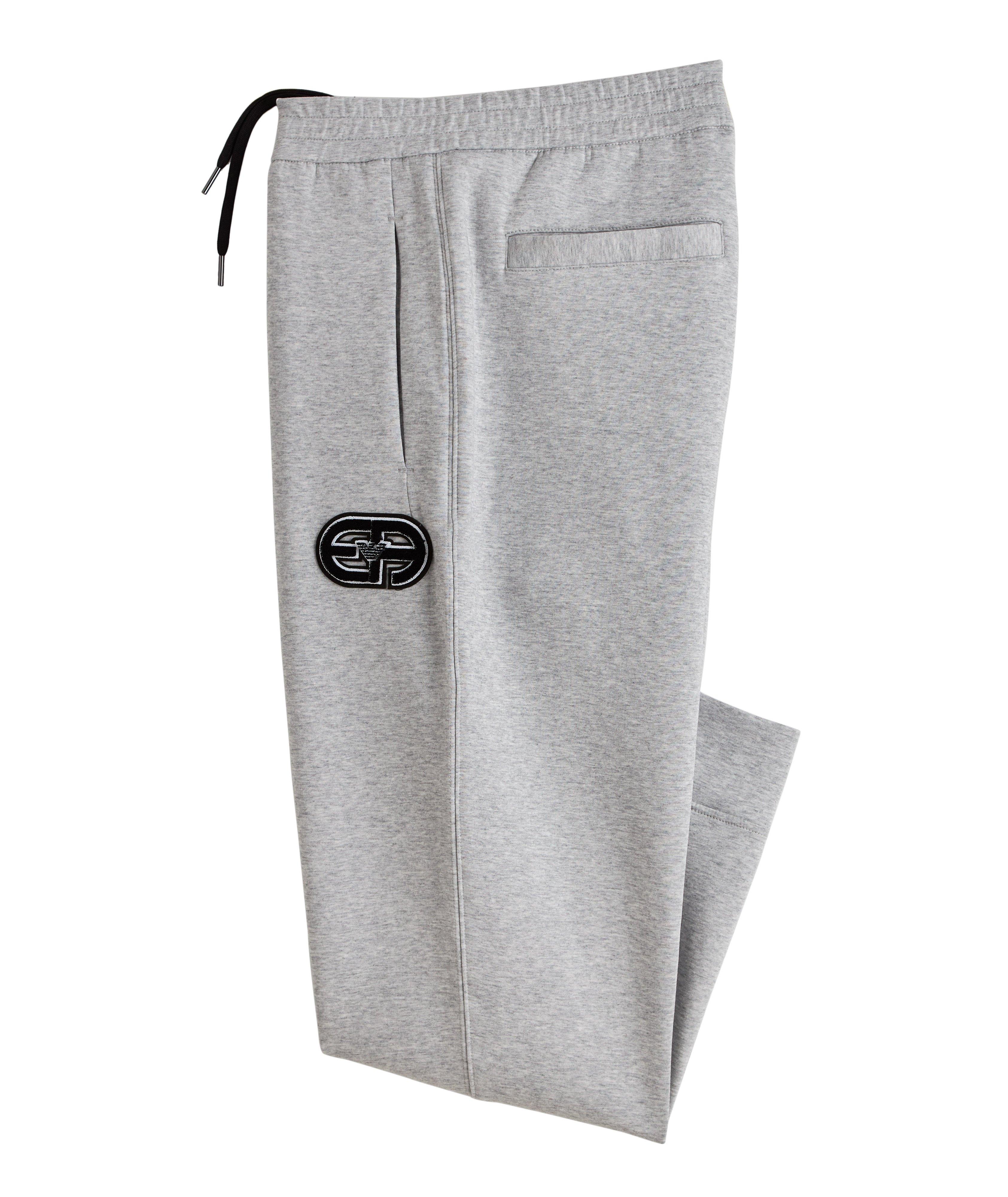 Pantalon sport en coton extensible avec logo image 0