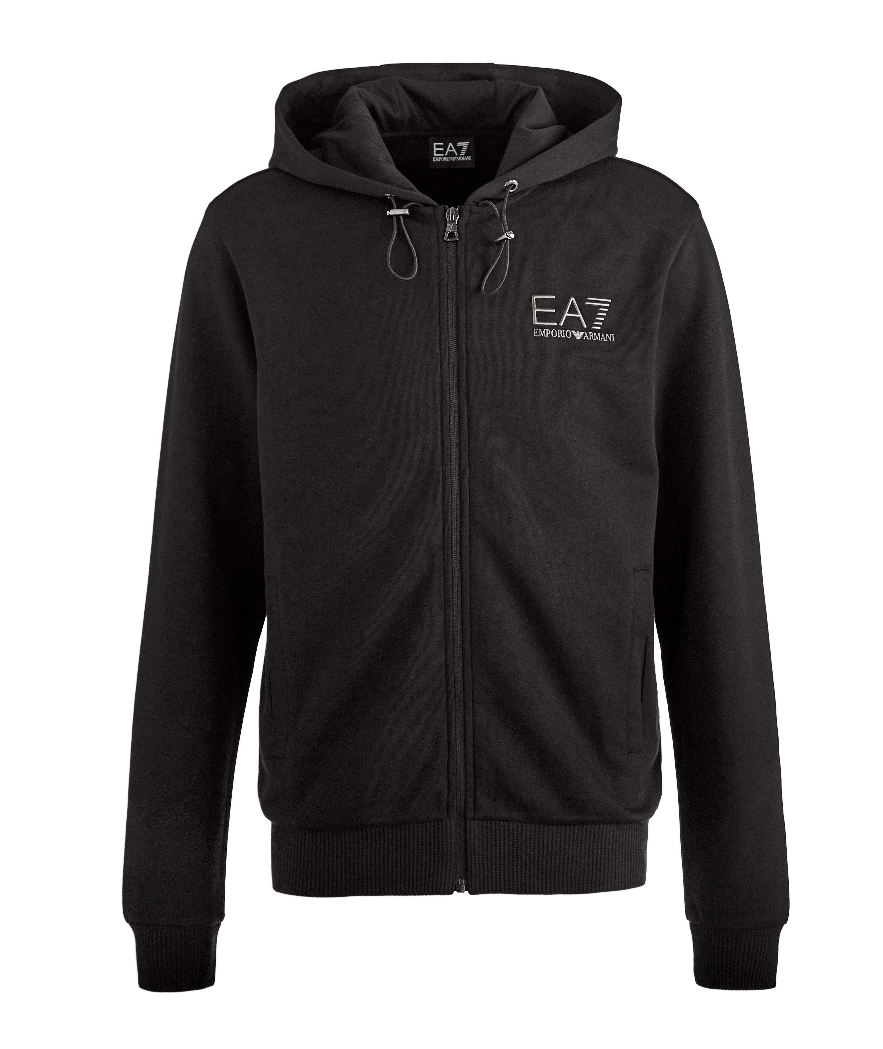 EA7 Zip-Up Technical-Cotton Hooded Sweatshirt image 0