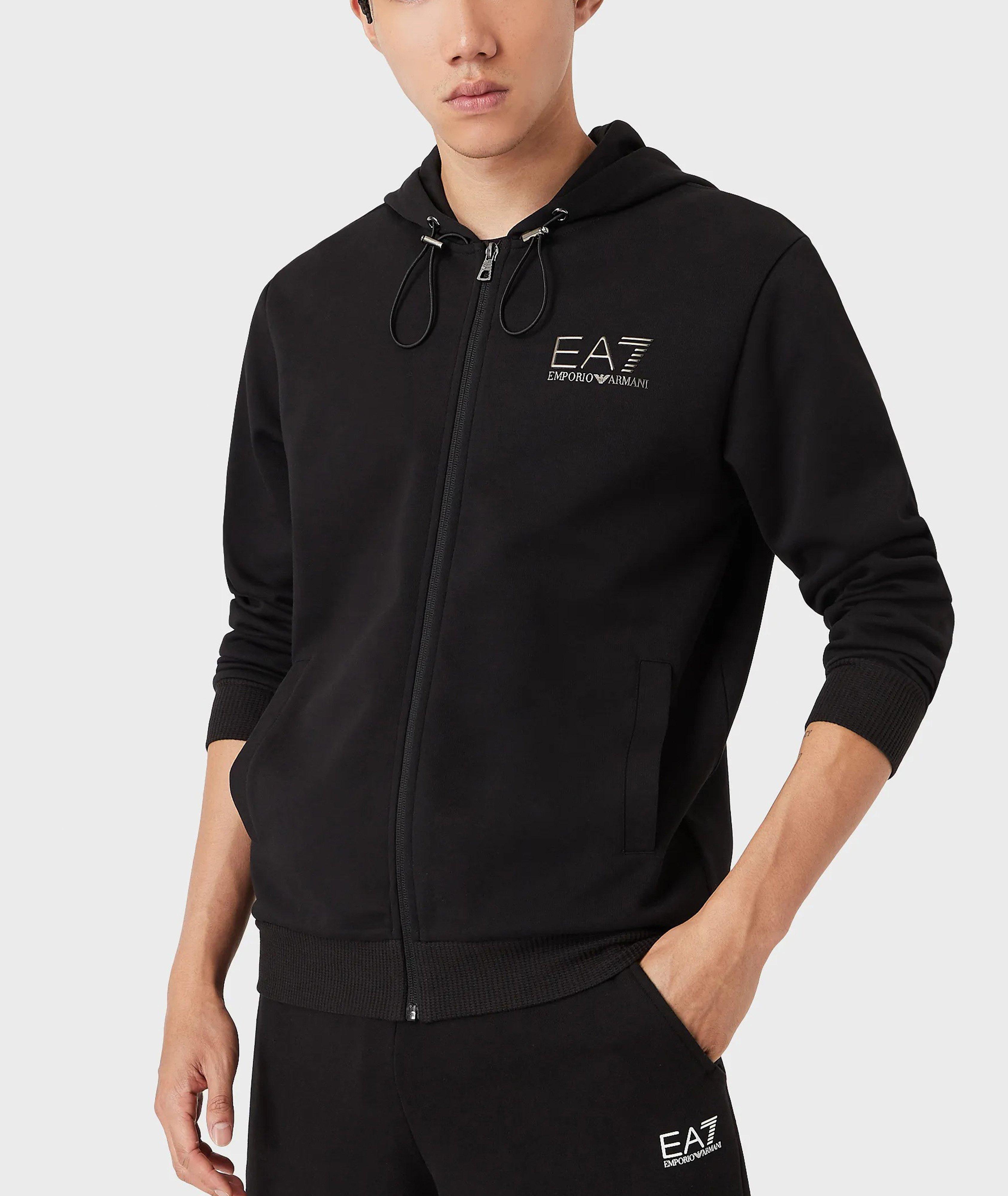 EA7 Zip-Up Technical-Cotton Hooded Sweatshirt image 2