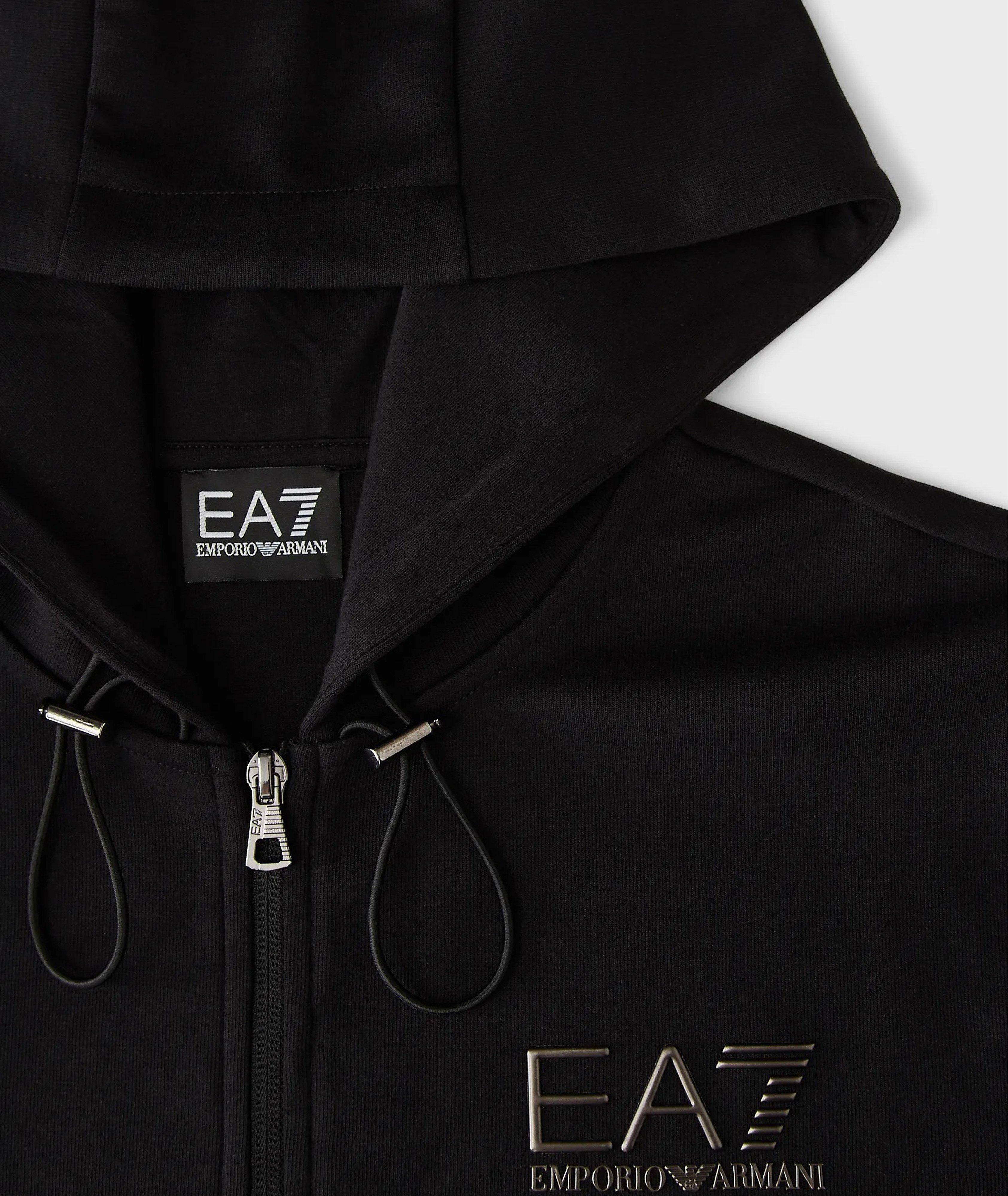 EA7 Zip-Up Technical-Cotton Hooded Sweatshirt image 3