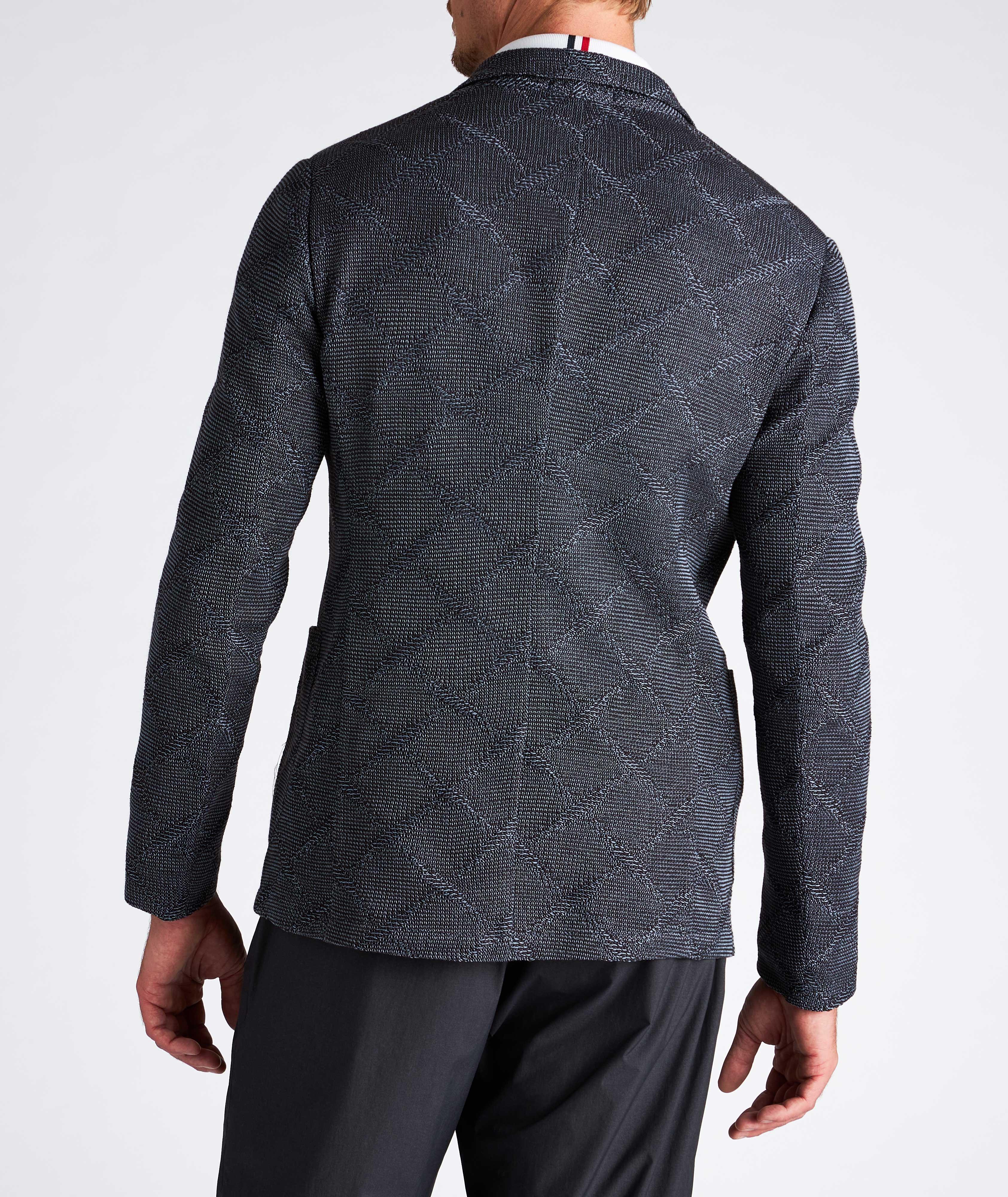 Diamond Jacquard Wool-Cotton Sports Jacket image 2