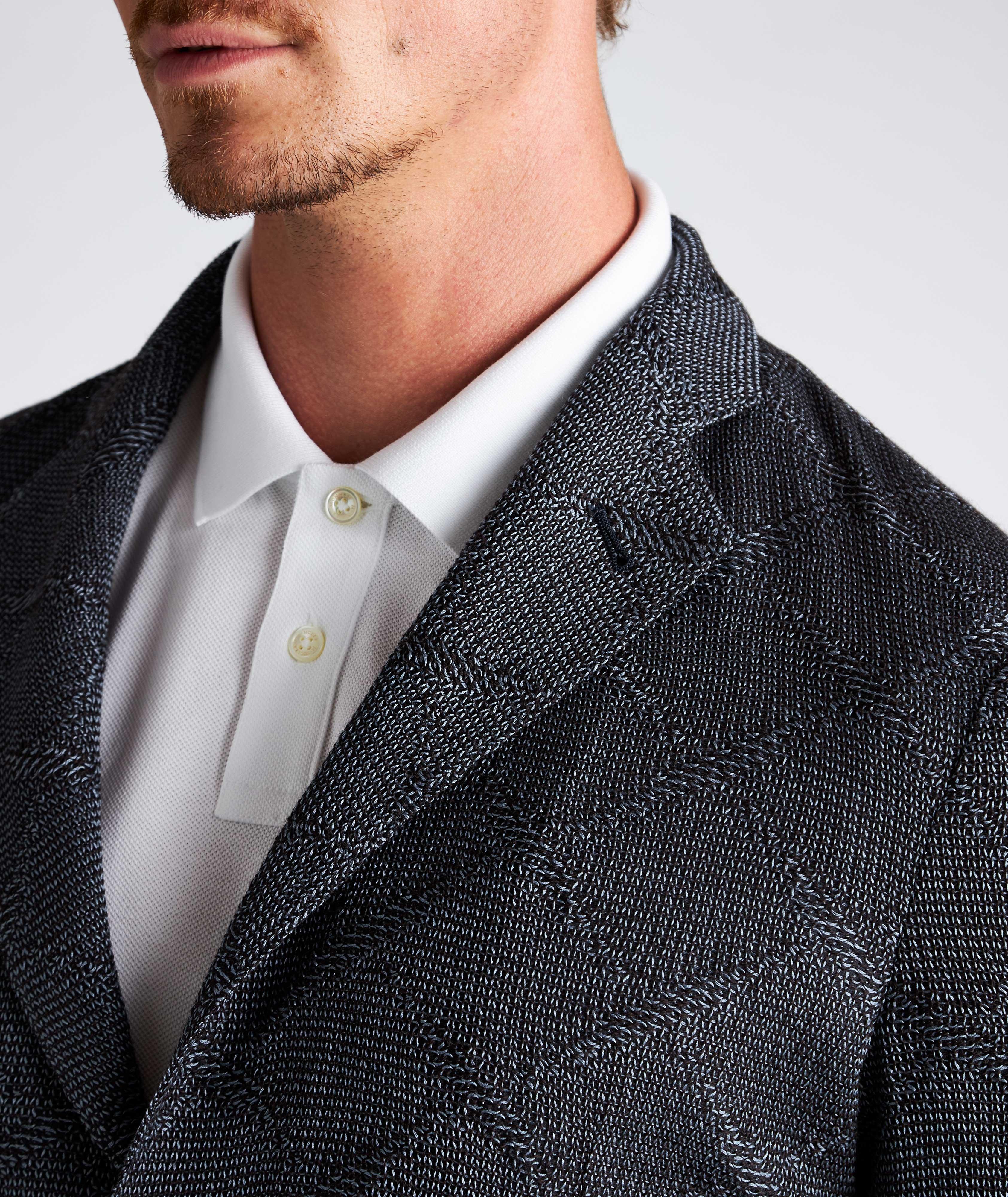 Diamond Jacquard Wool-Cotton Sports Jacket image 3