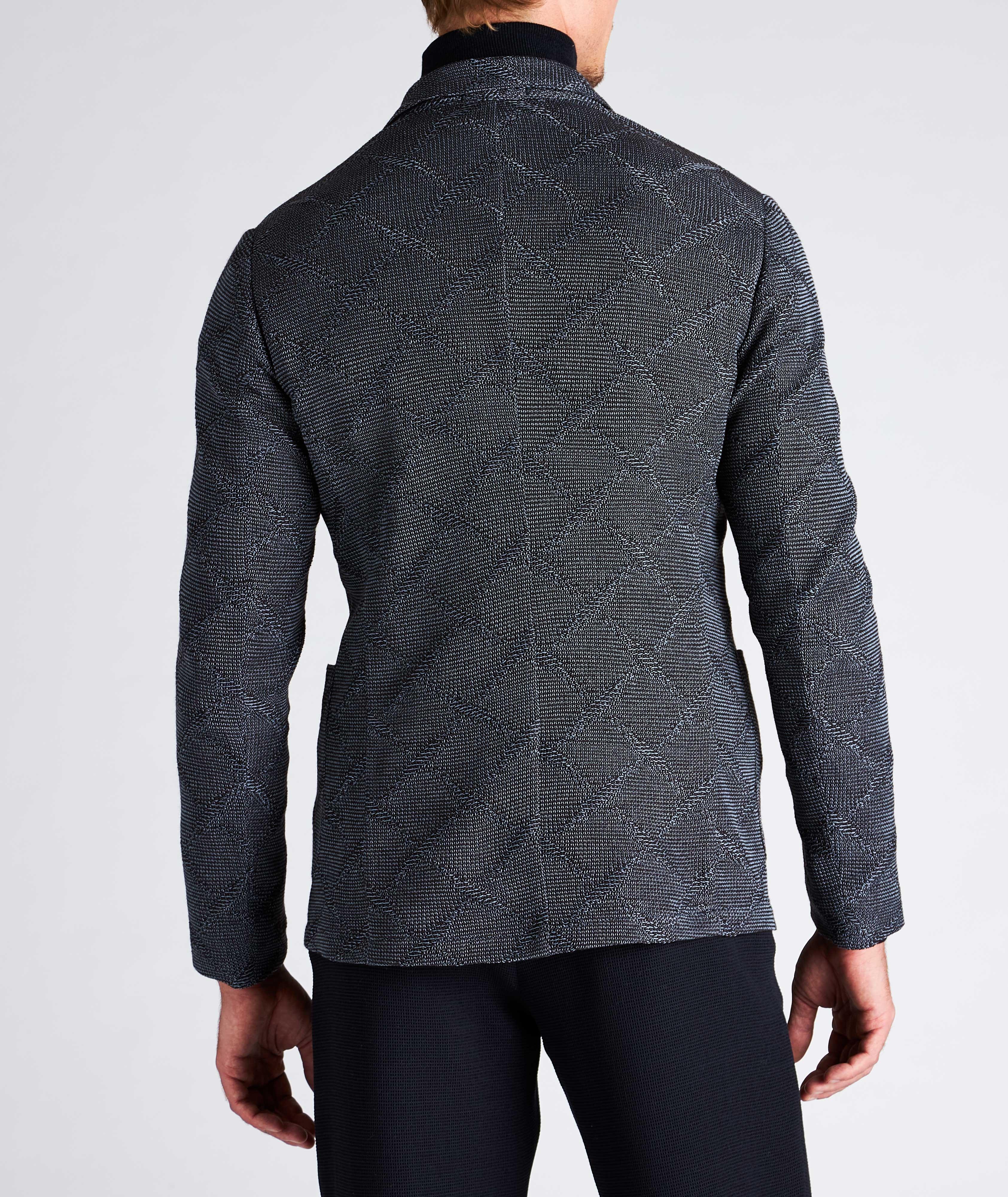 Diamond Jacquard Wool-Cotton Sports Jacket image 5