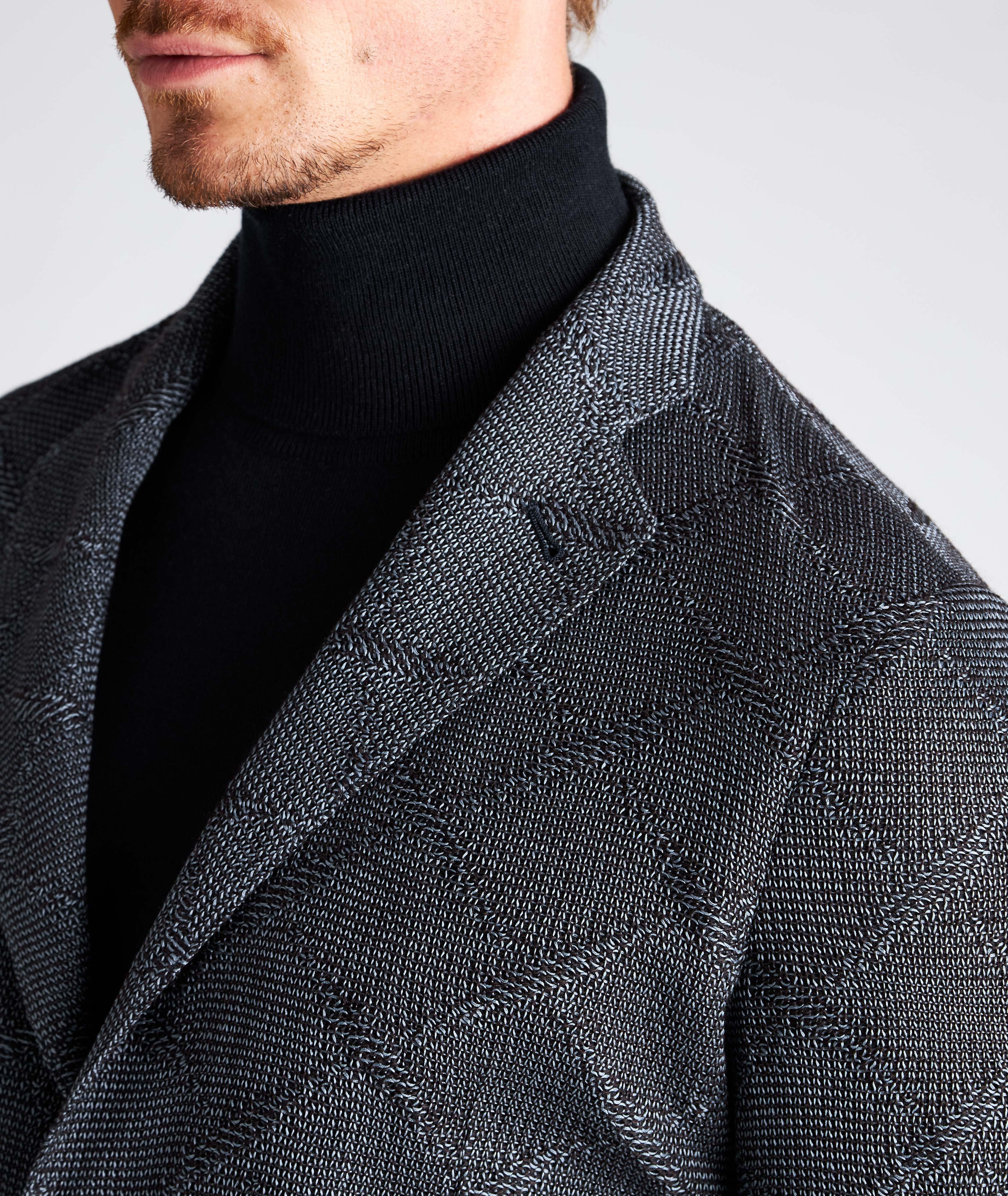 Diamond Jacquard Wool-Cotton Sports Jacket image 6