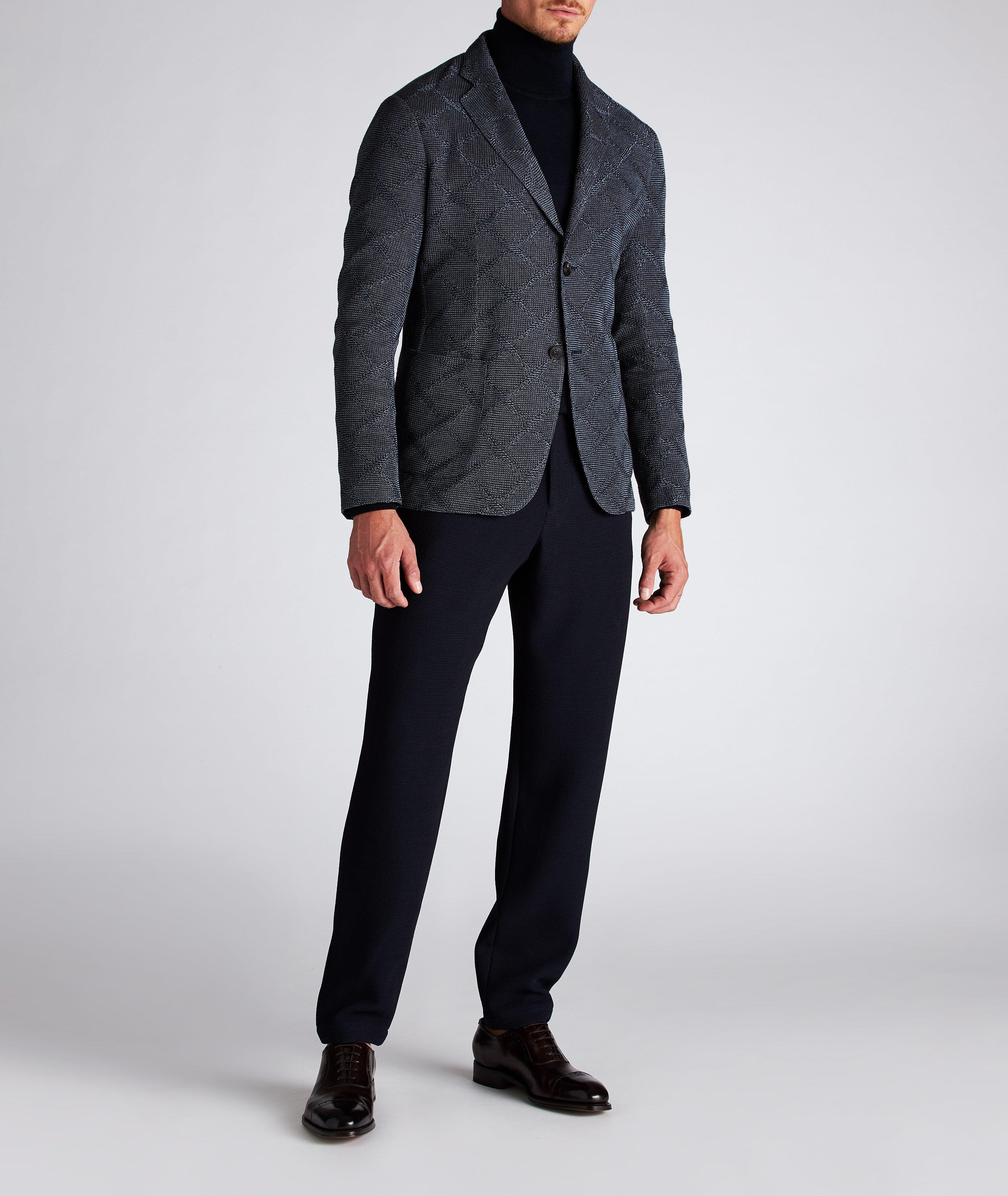 Diamond Jacquard Wool-Cotton Sports Jacket image 7