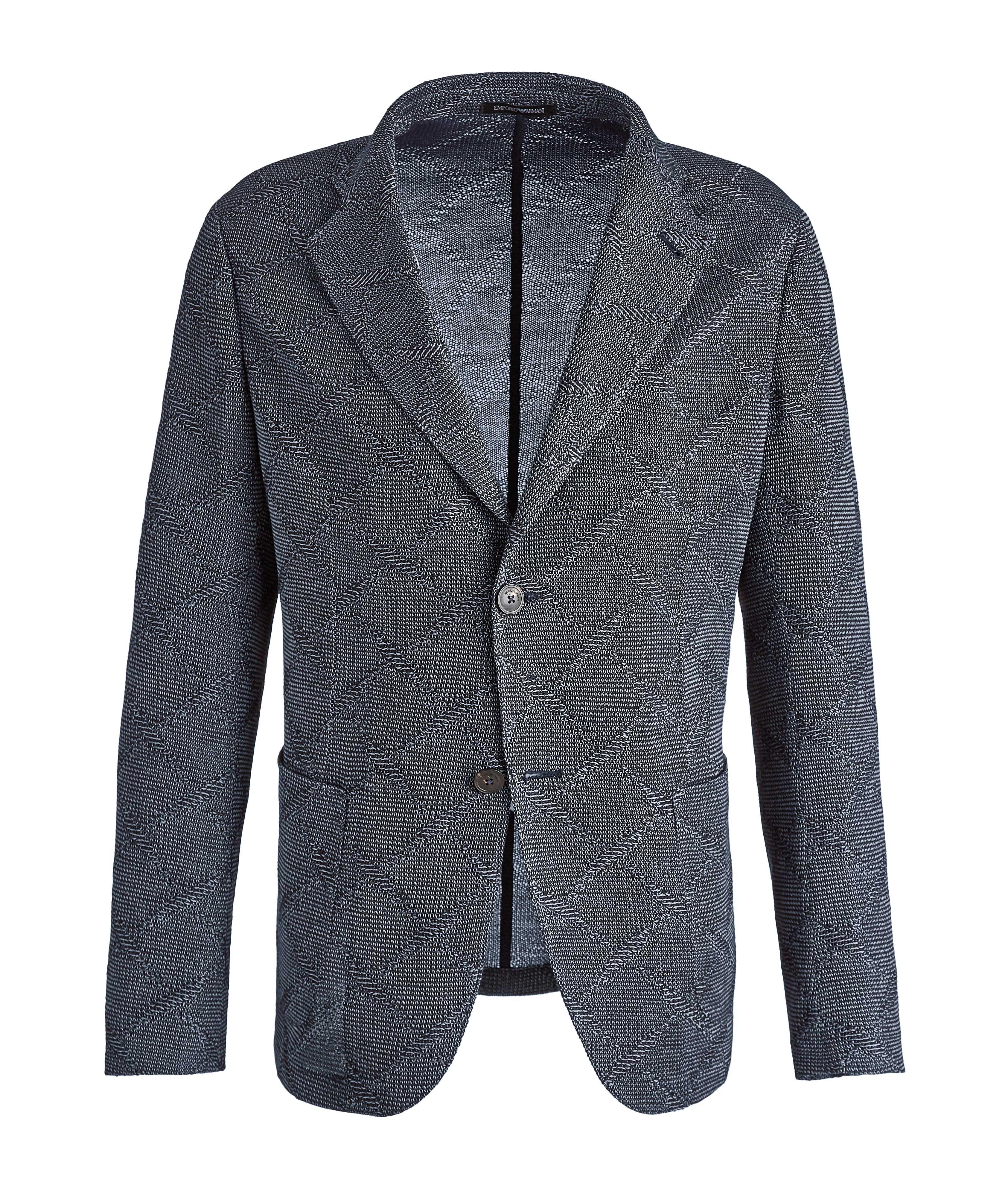 Diamond Jacquard Wool-Cotton Sports Jacket image 0