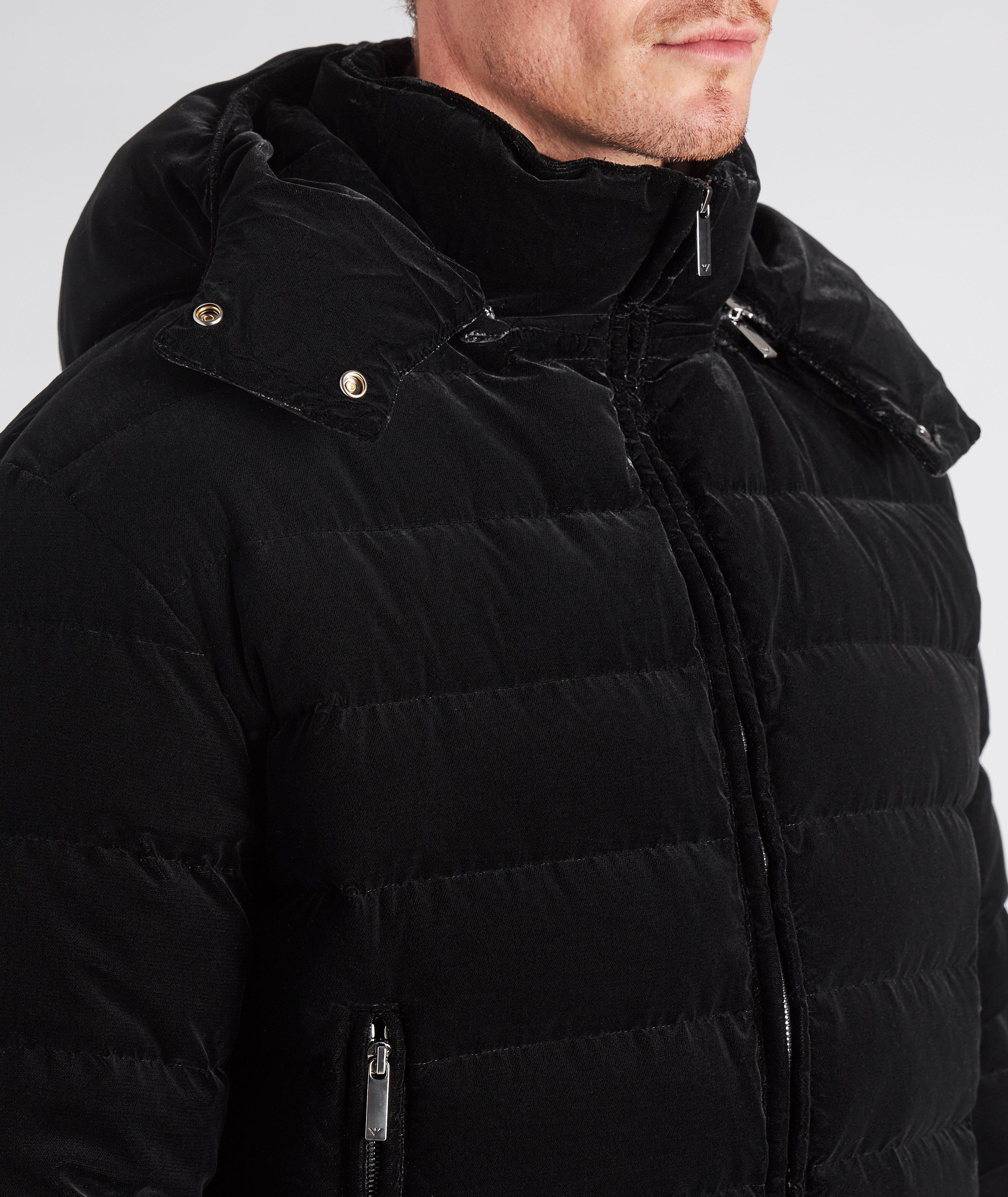 Velvet Quilted Down Puffer Jacket image 3