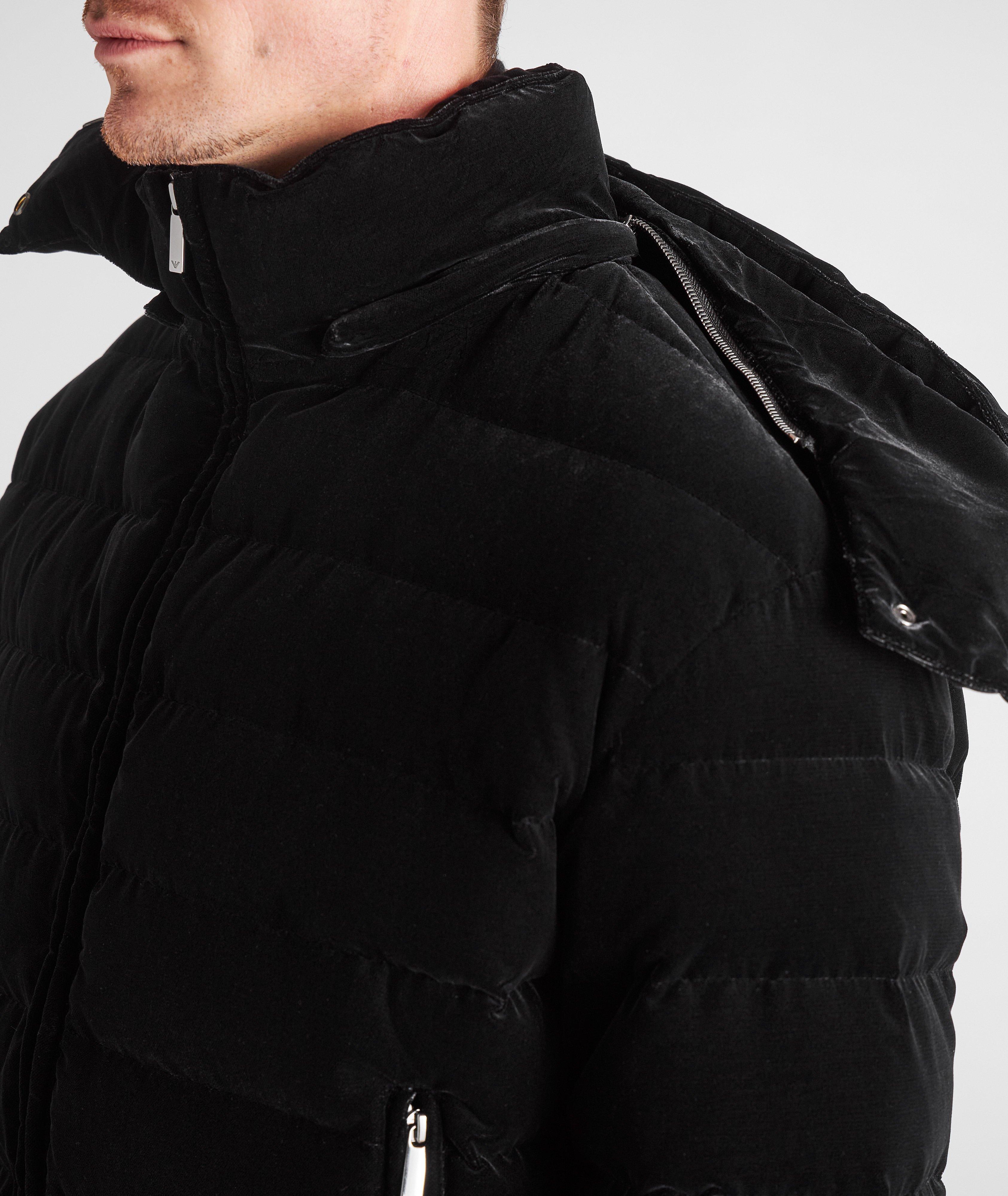 Velvet Quilted Down Puffer Jacket image 4