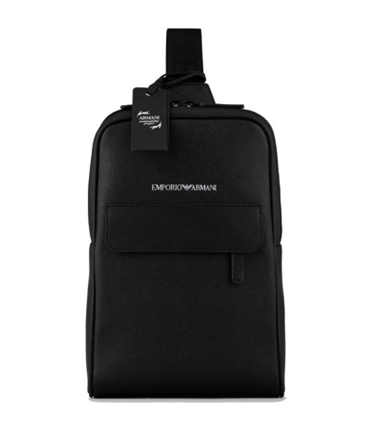 Sustainable Saffiano Leather Single-strap Backpack image 0