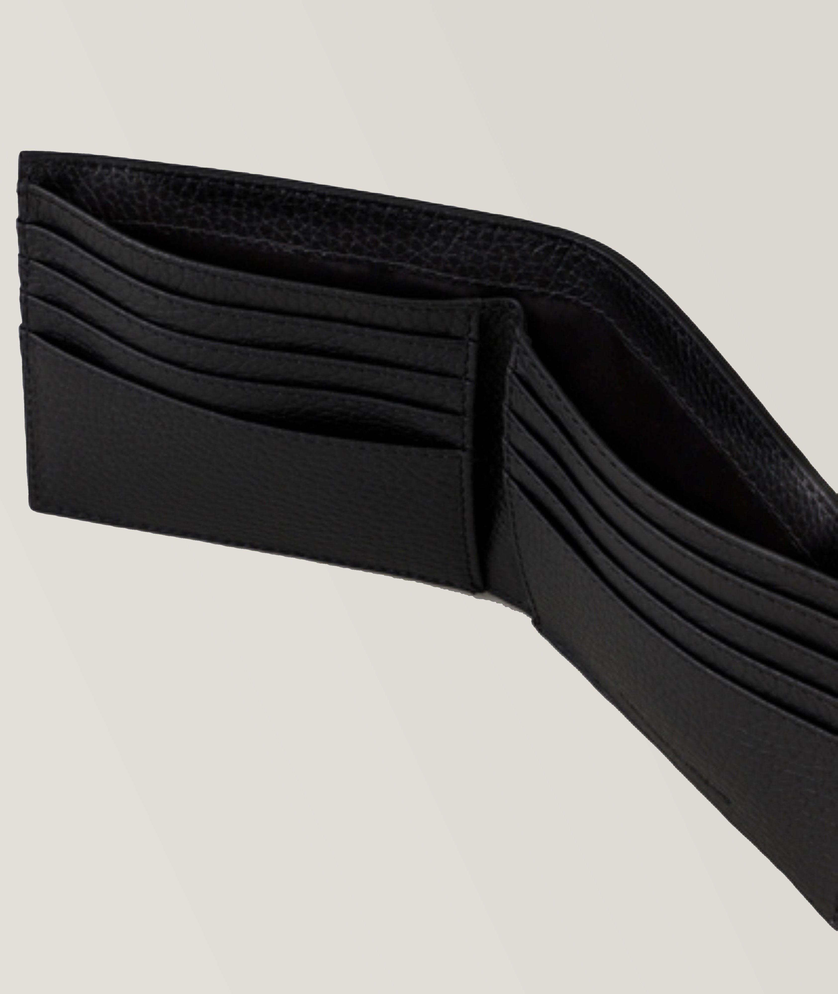 Portefeuille plié en cuir foulé image 3