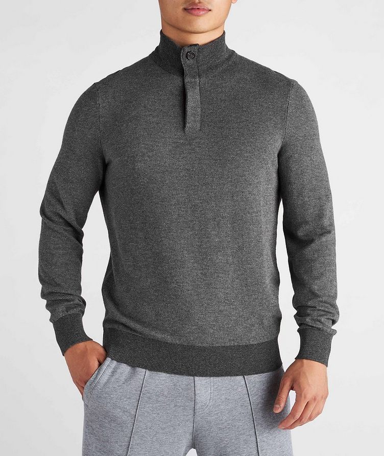 Quarter-Zip Cashmere-Cotton Sweater image 1
