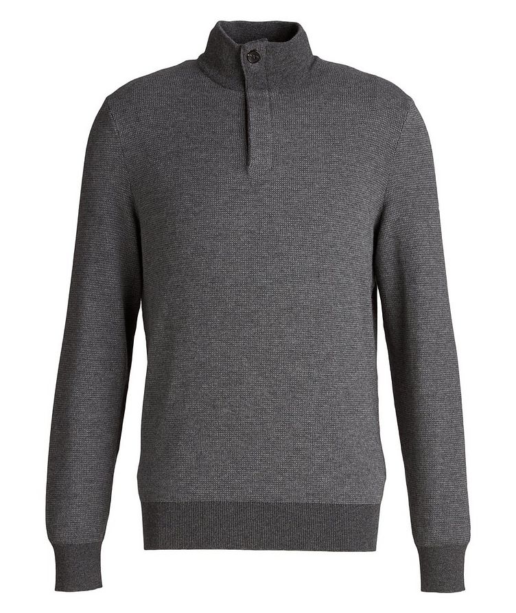 Quarter-Zip Cashmere-Cotton Sweater image 0