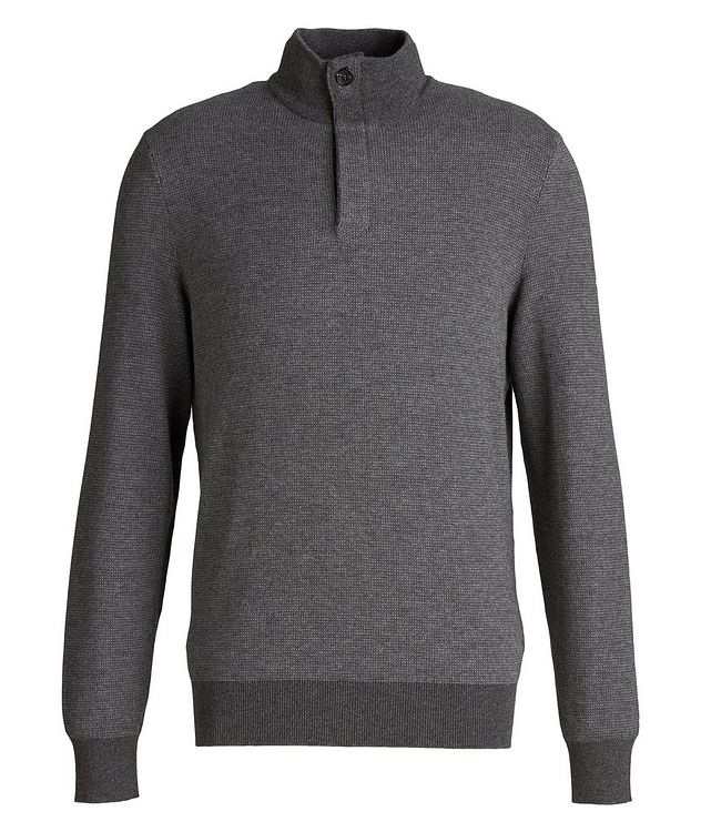 Quarter-Zip Cashmere-Cotton Sweater picture 1