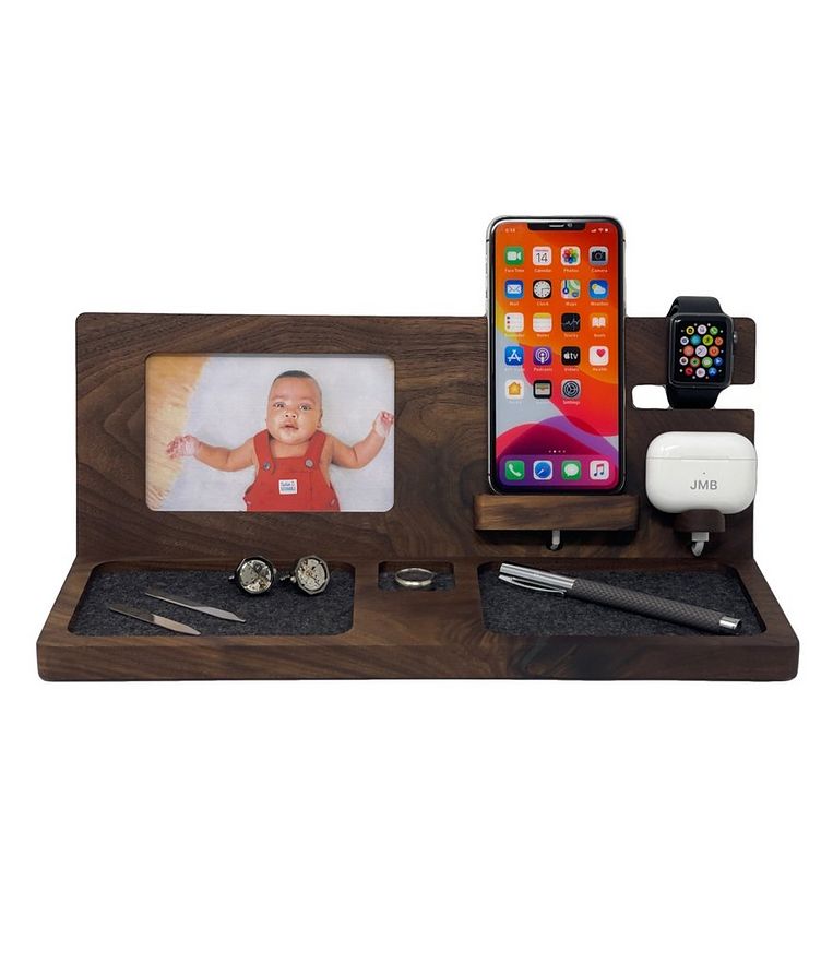 Wood Deluxe Charging Dock with Picture Frame image 1