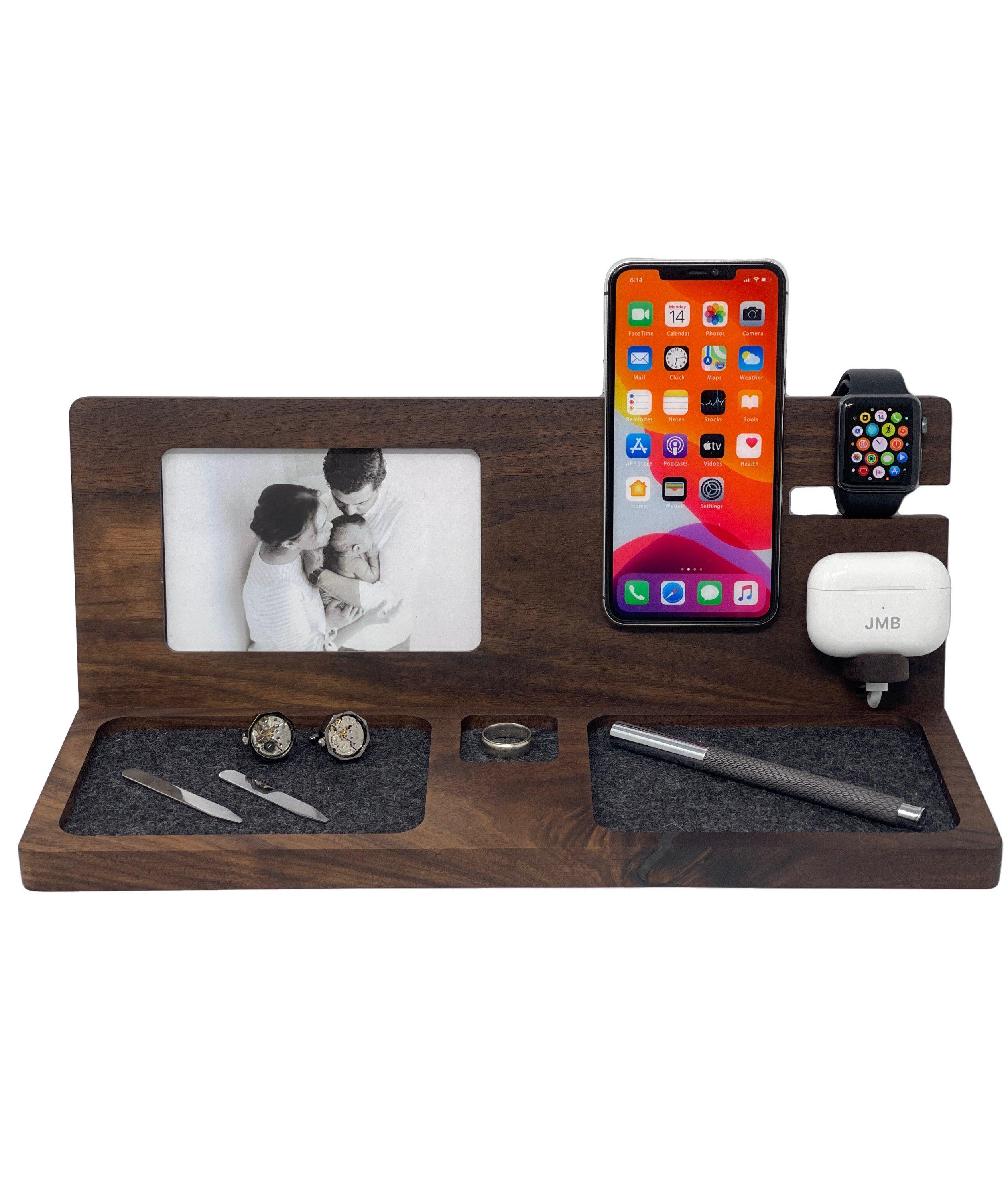 Wood Deluxe Charging Dock with Picture Frame image 1