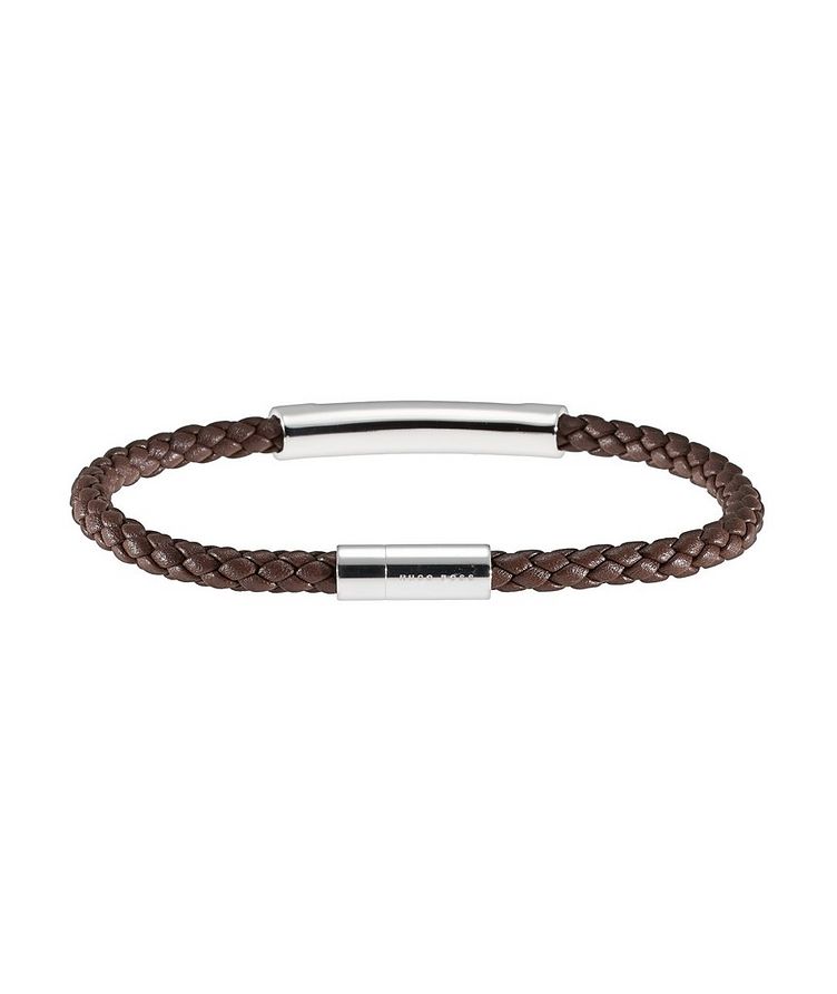 Braided Leather & Metal Bracelet image 0