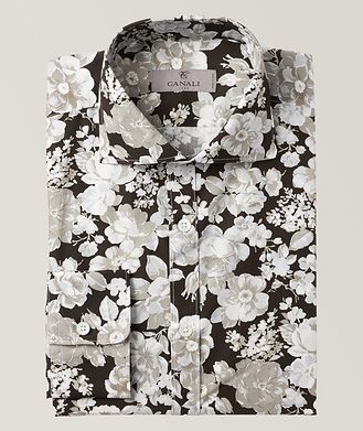 Canali Floral Print Cotton Dress Shirt