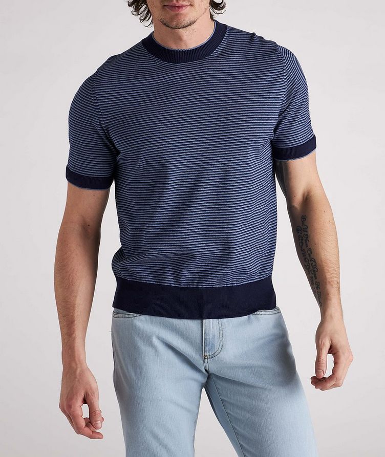 Cotton Knit Striped T-Shirt image 2
