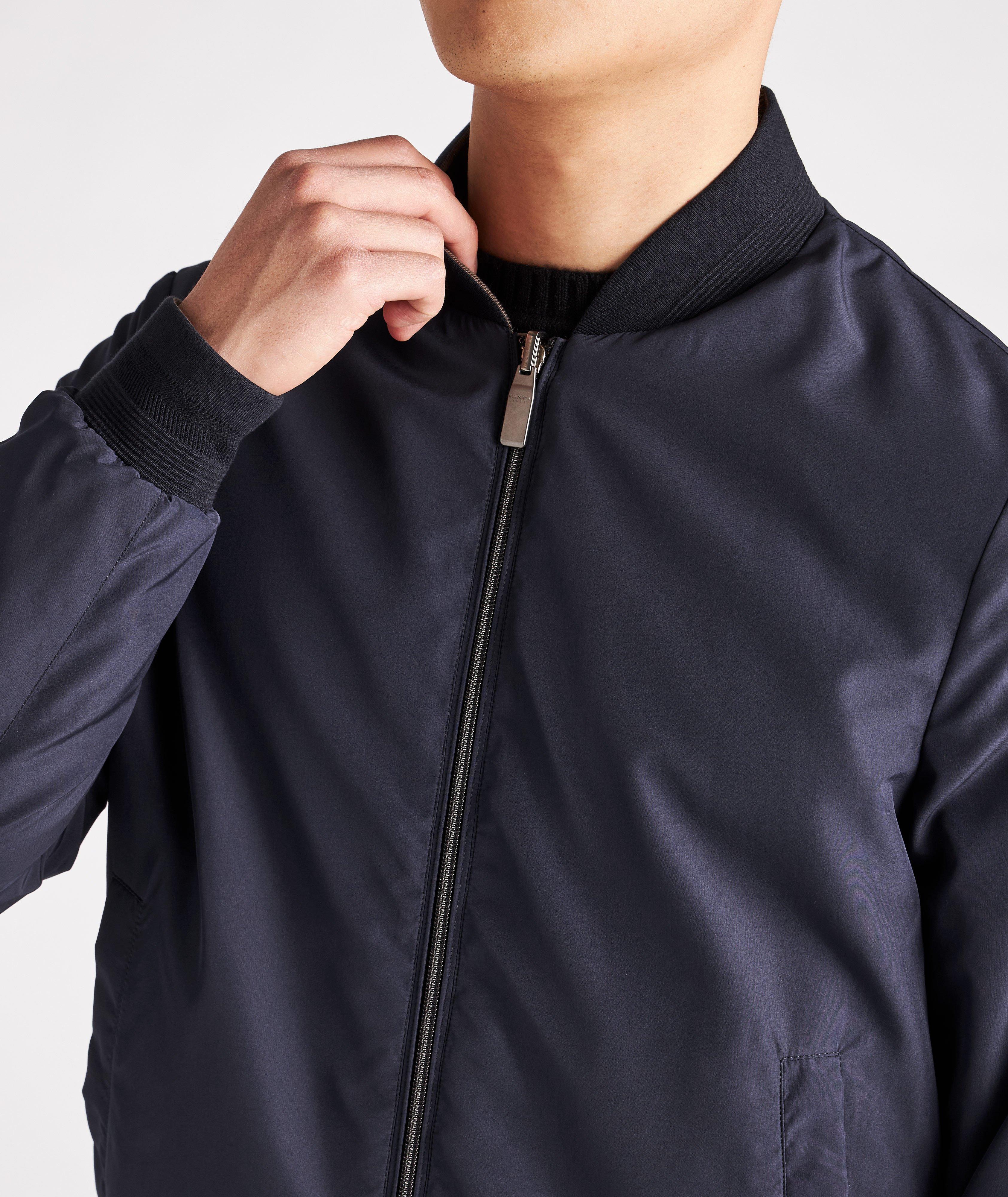 Navy And Tan Reversible Bomber image 3