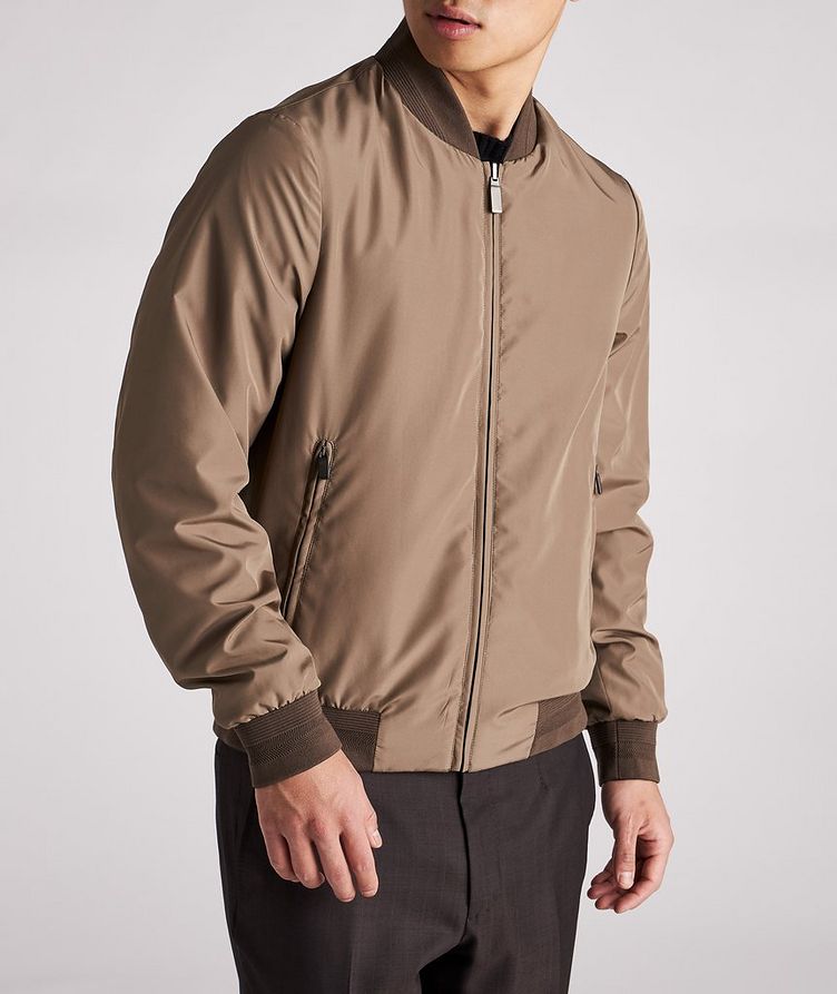 Navy And Tan Reversible Bomber image 5
