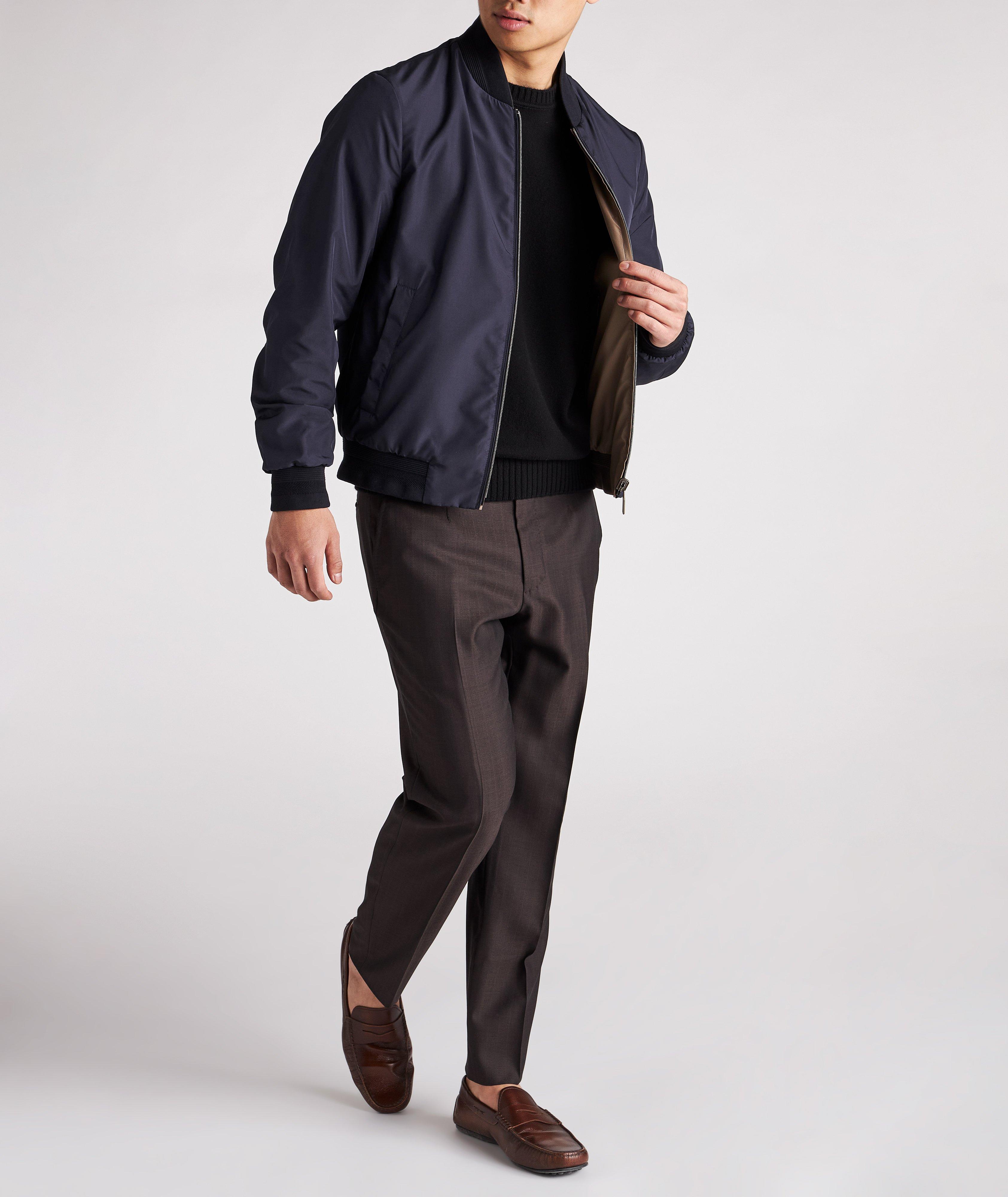 Navy And Tan Reversible Bomber image 6