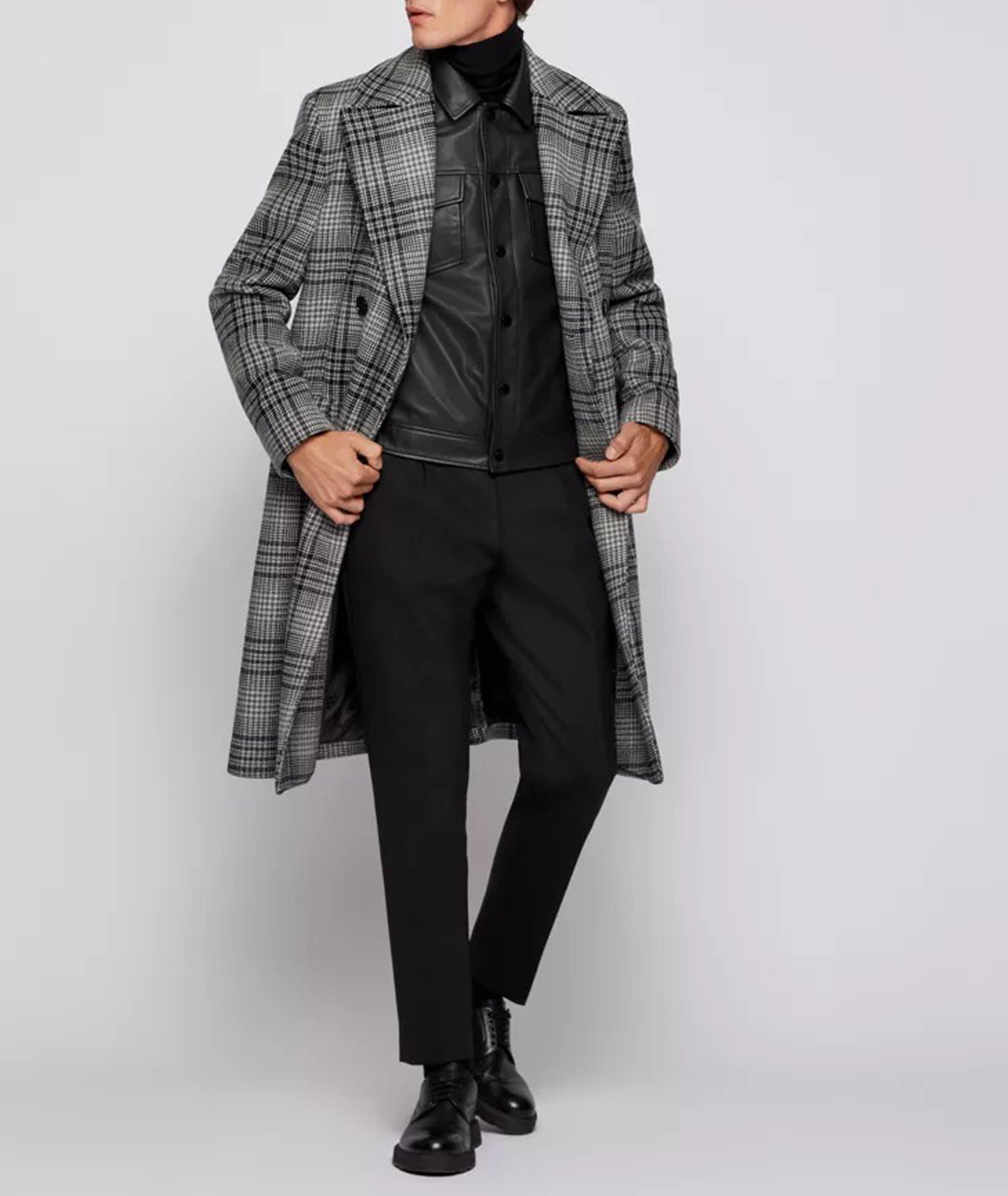 Double Breasted Checked Overcoat image 4