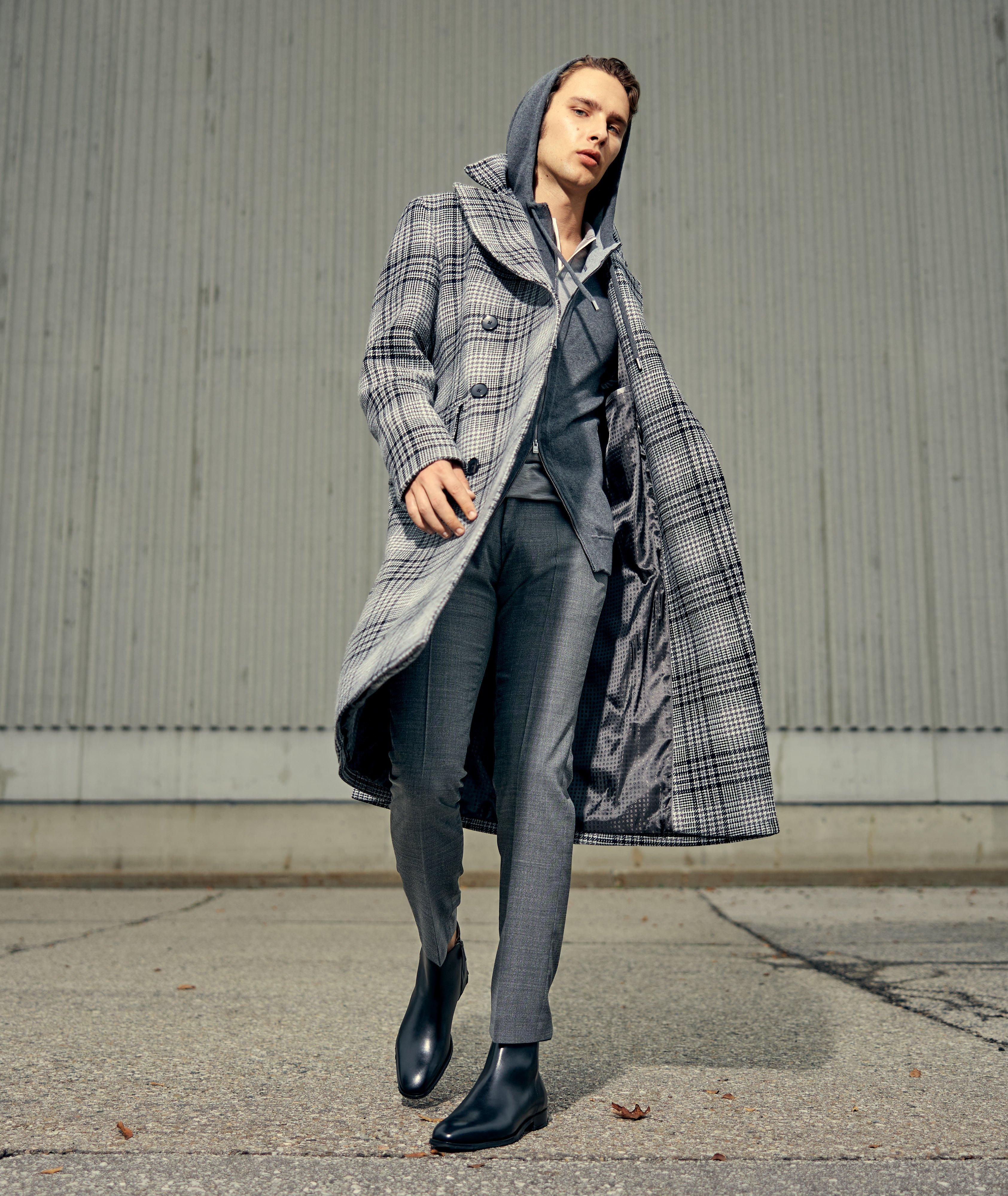 Double Breasted Checked Overcoat image 5