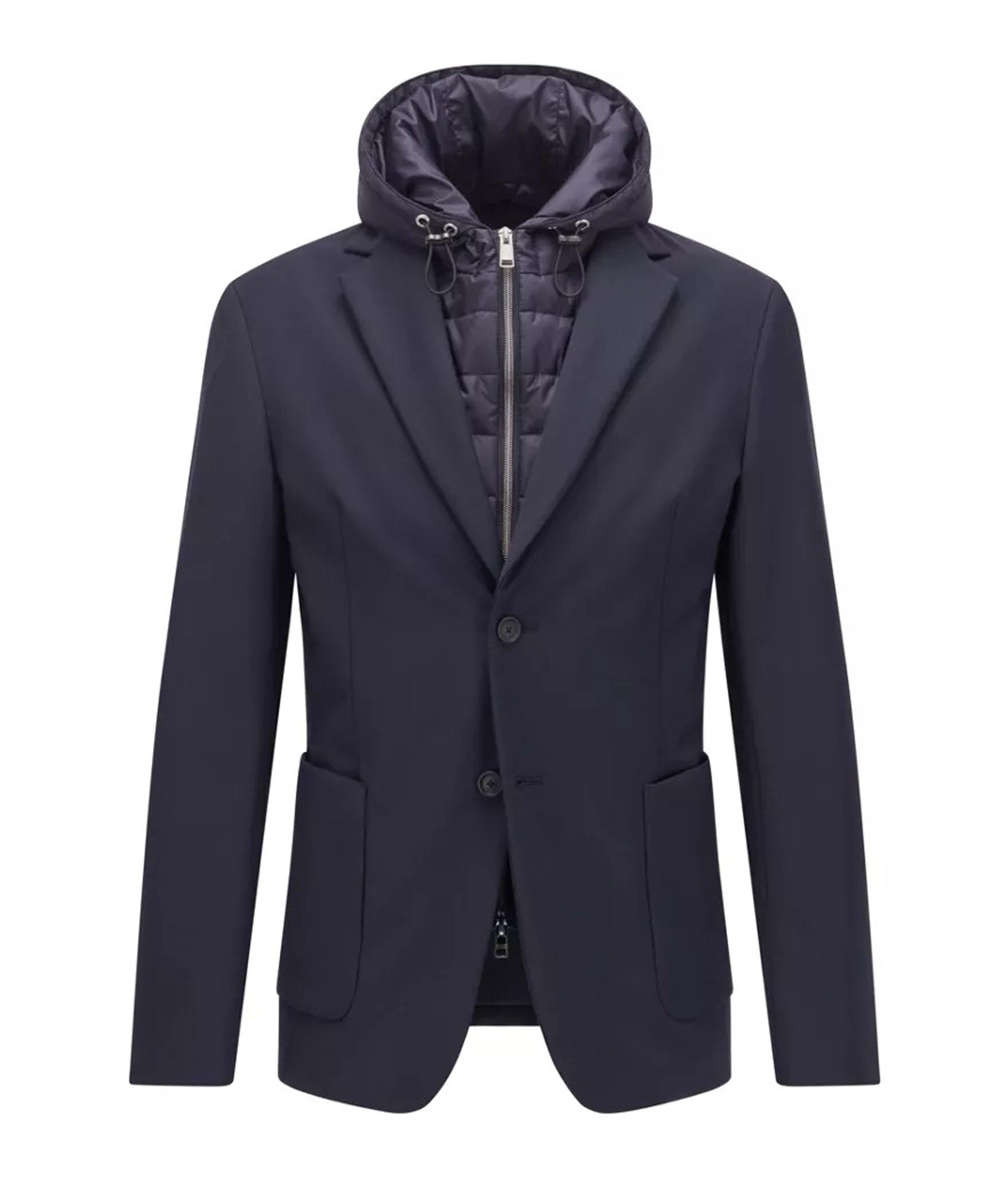 Hooded Padded Wool-Blend Sports Jacket image 0