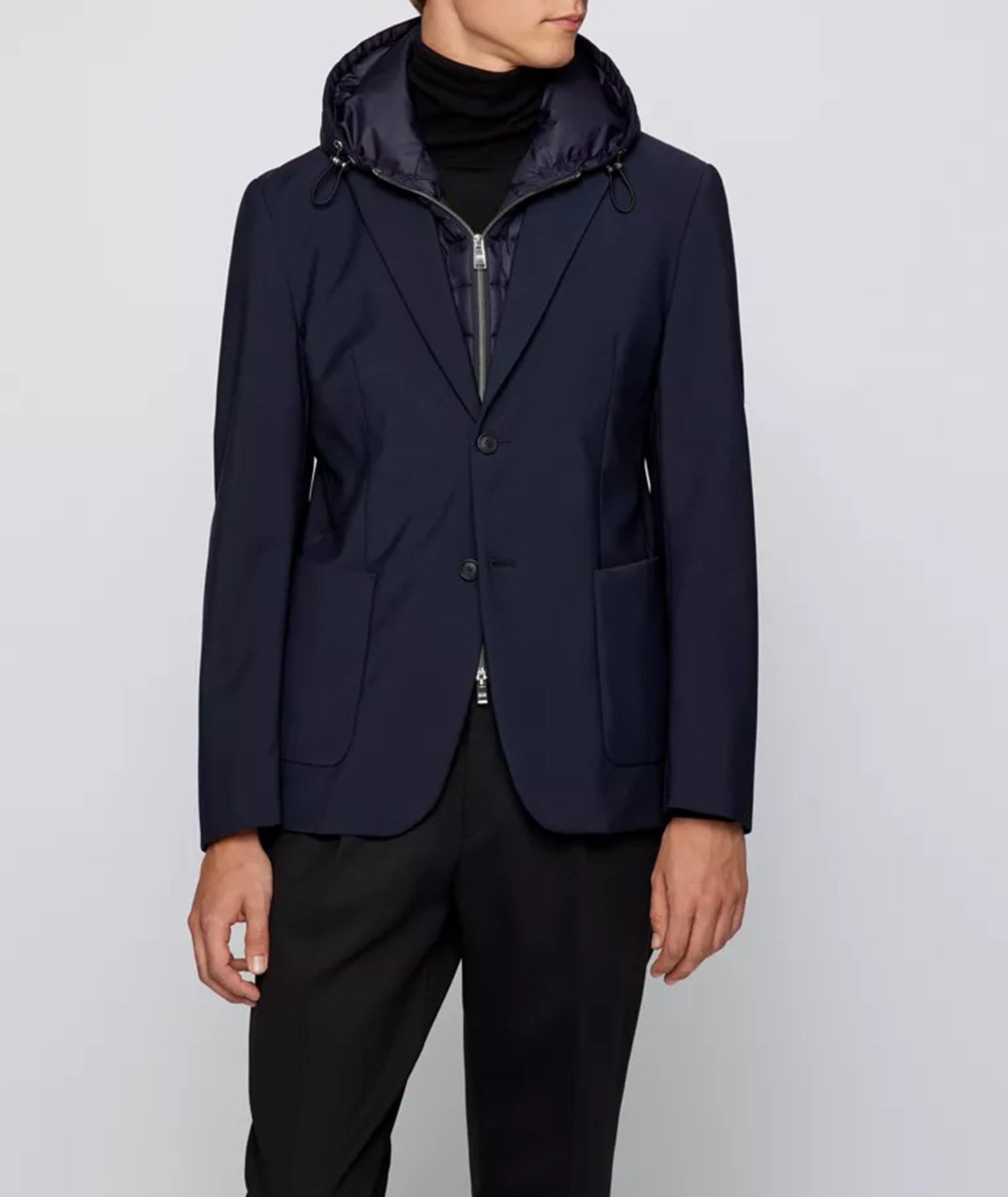 Hooded Padded Wool-Blend Sports Jacket image 1