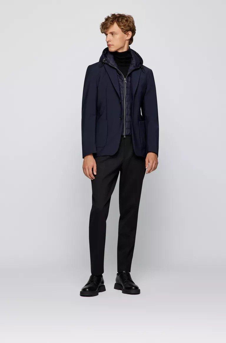 Hooded Padded Wool-Blend Sports Jacket image 3