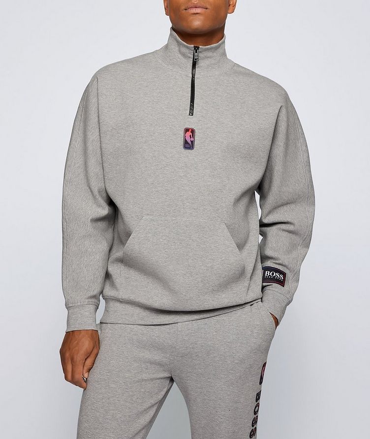 BOSS X NBA Half-Zip Cotton-Blend Sweater image 1